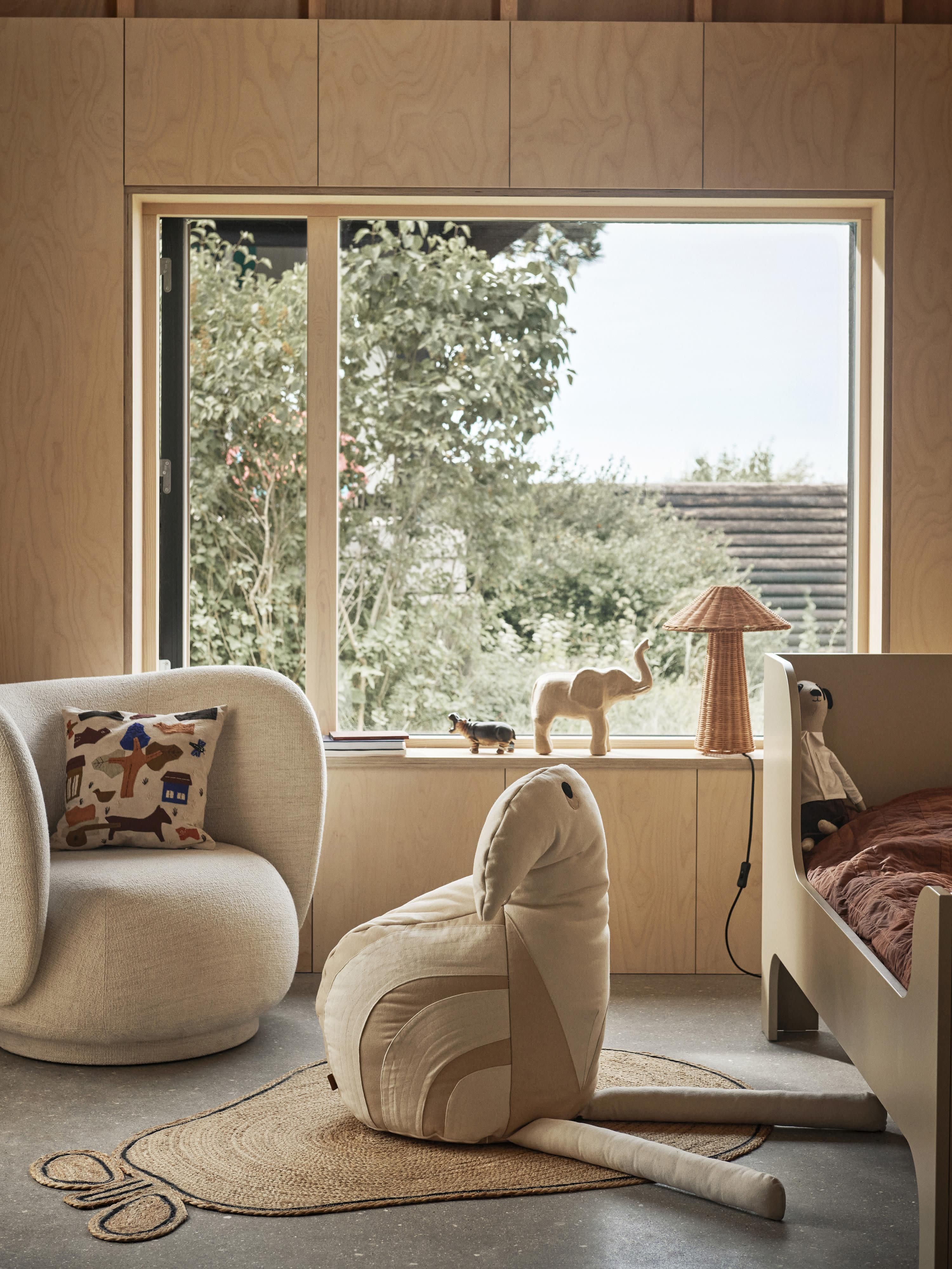 Lampe à poser en rotin faite main Ludo - Brun
