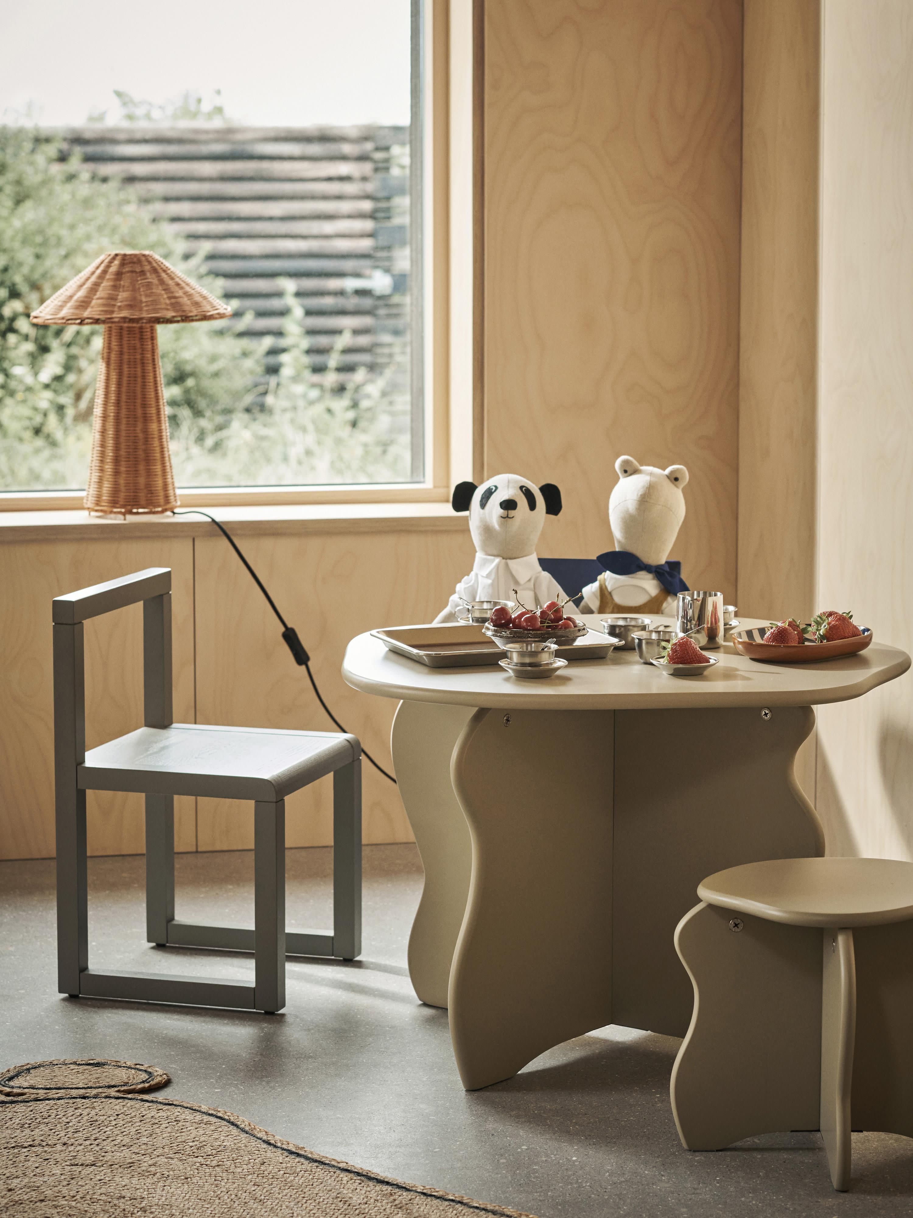 Lampe à poser en rotin faite main Ludo - Brun