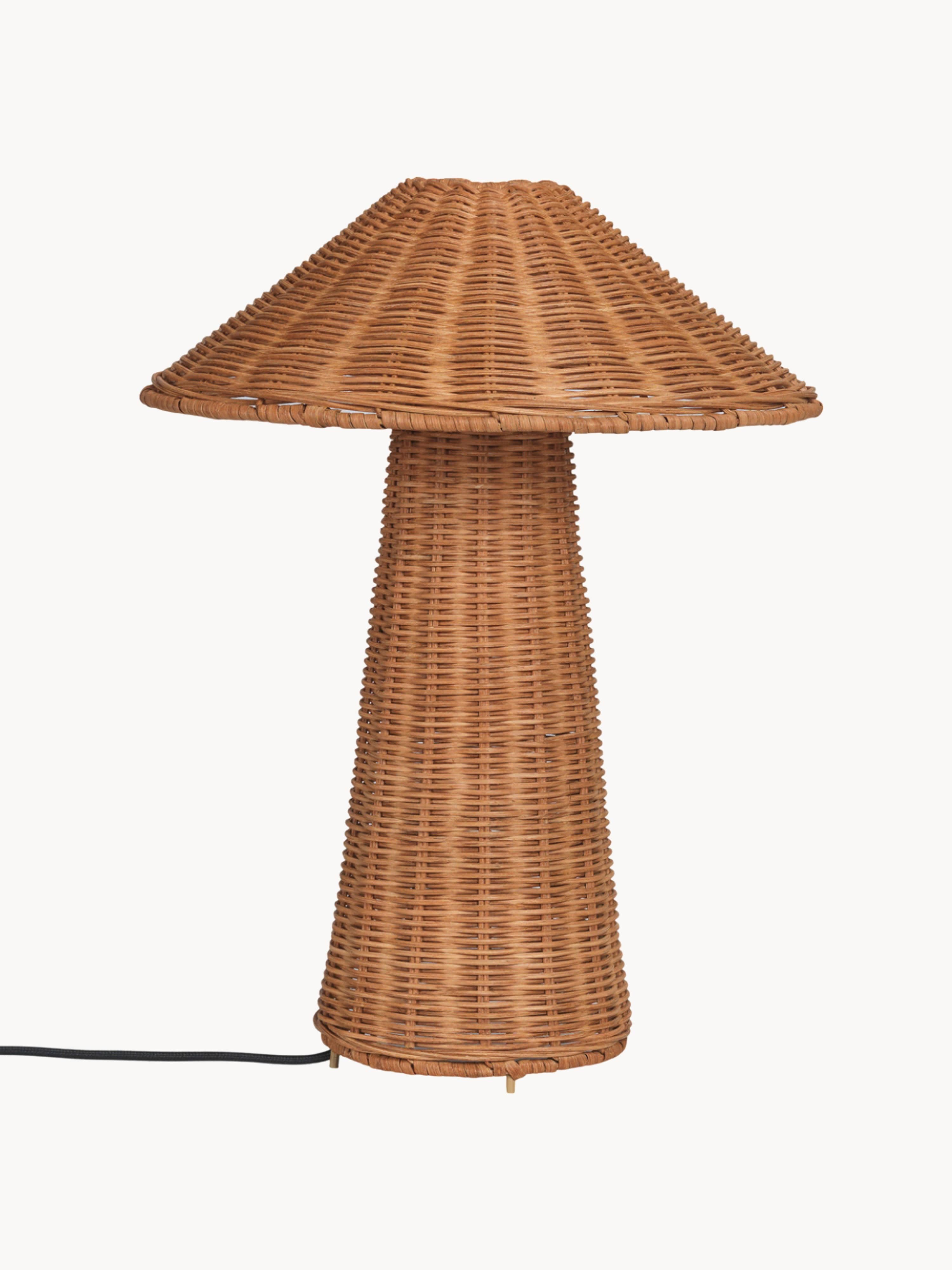 Lampe à poser en rotin faite main Ludo - Brun