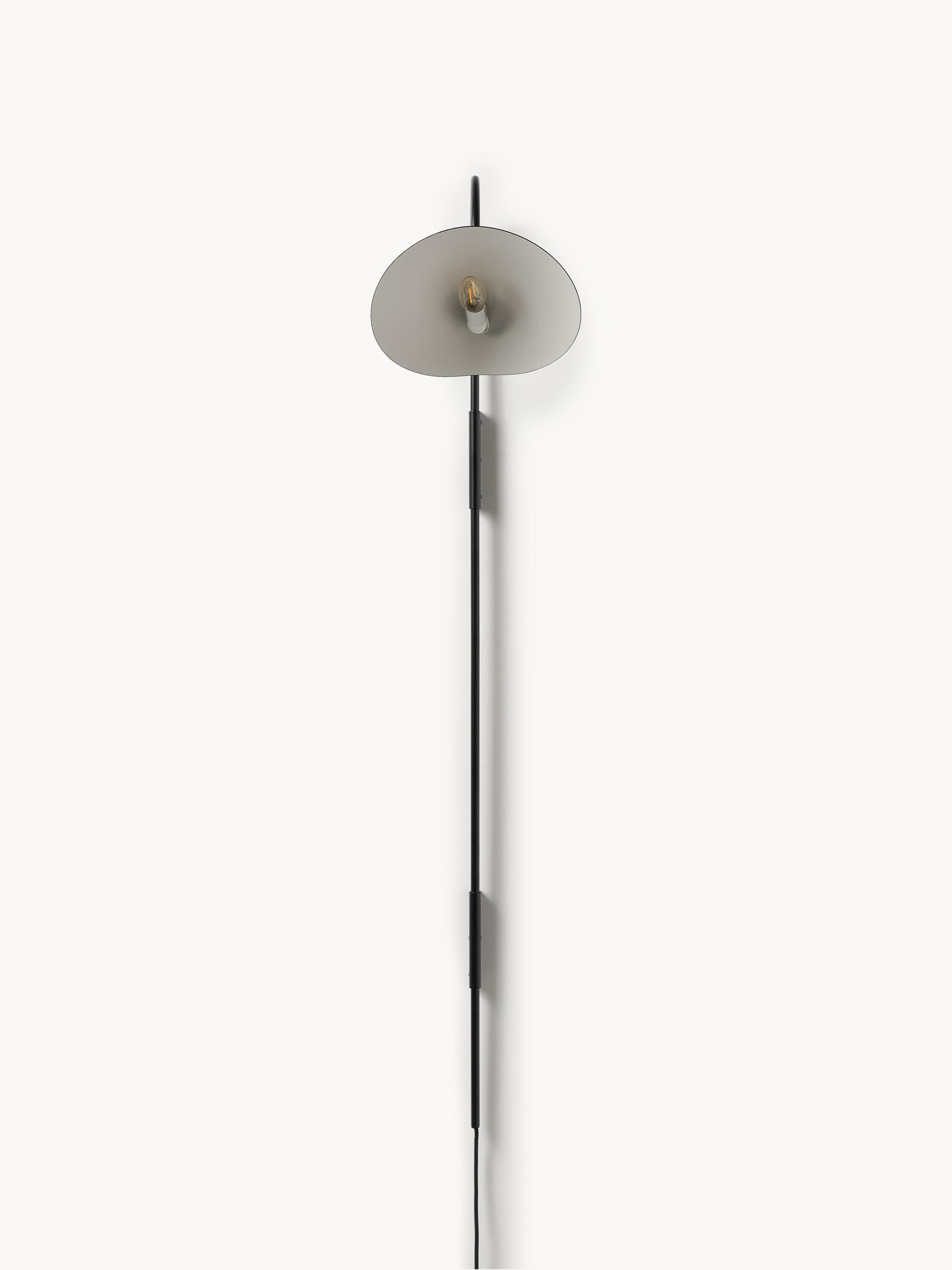 Grande applique murale avec prise secteur Ewan, orientable - Noir