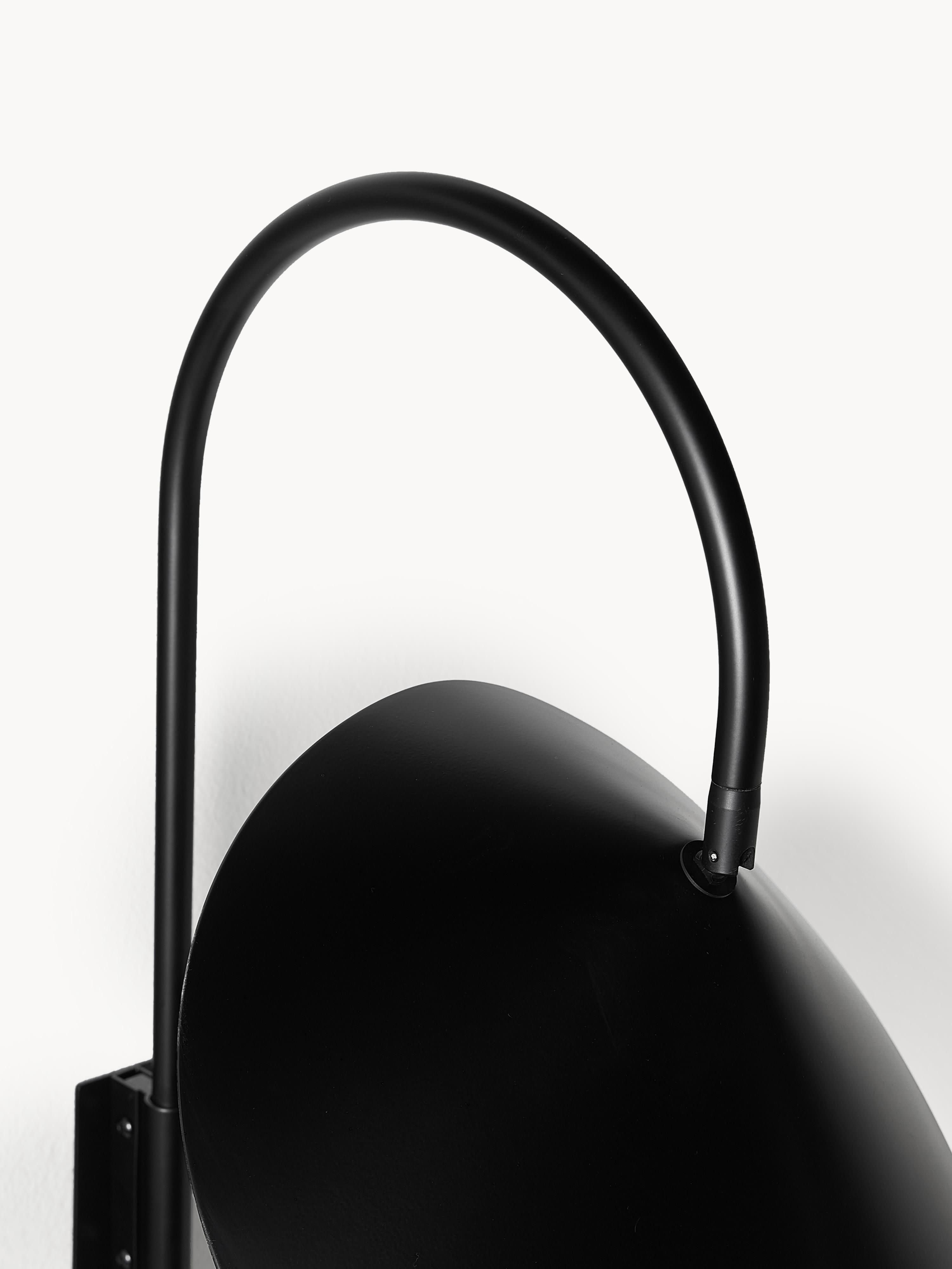 Grande applique murale avec prise secteur Ewan, orientable - Noir