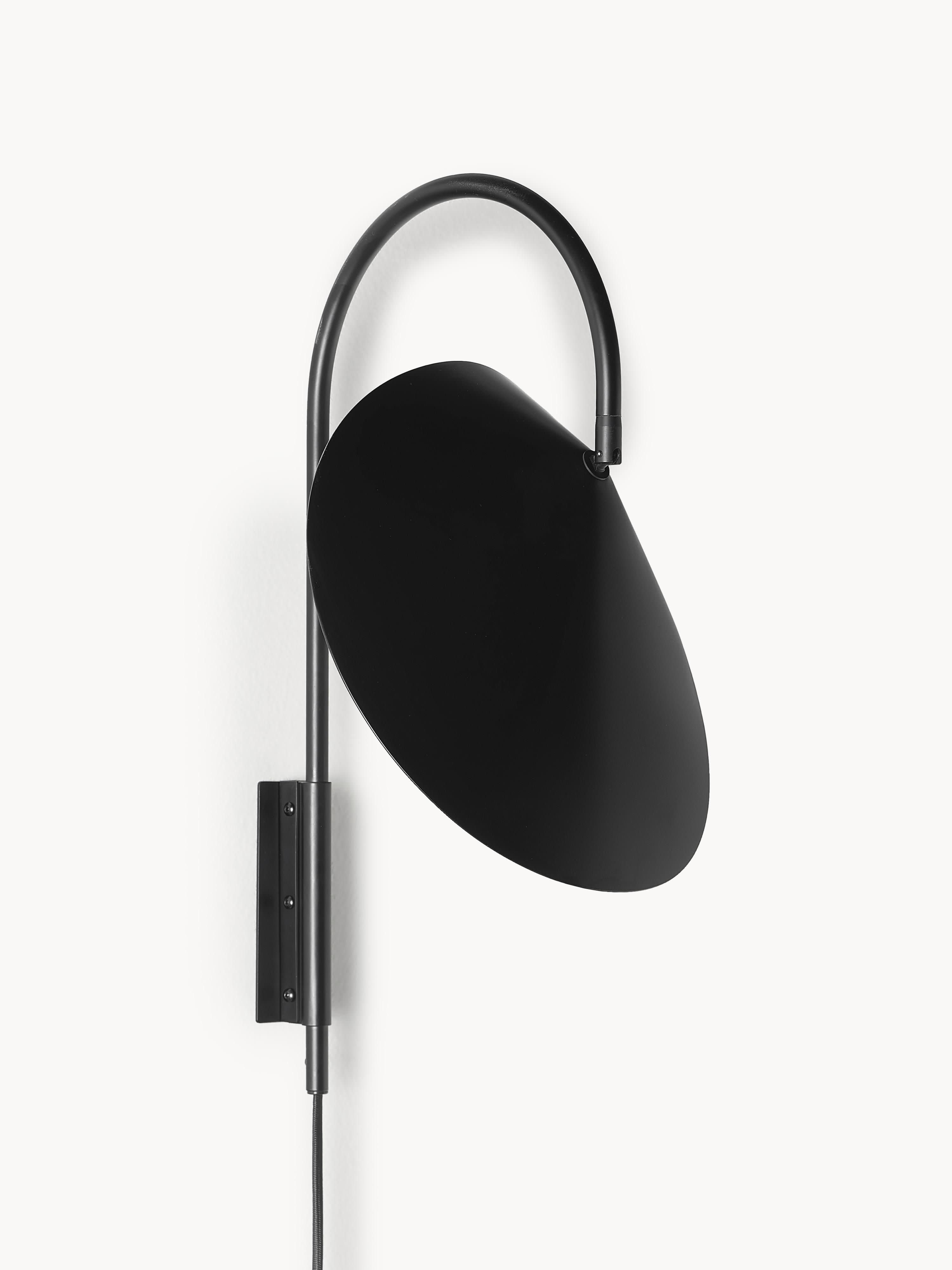 Grande applique murale avec prise secteur Ewan, orientable - Noir
