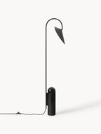 Lampadaire avec pied en marbre Ewan, orientable - Noir, marbré
