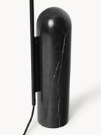 Lampadaire avec pied en marbre Ewan, orientable - Noir, marbré