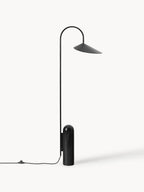 Lampadaire avec pied en marbre Ewan, orientable - Noir, marbré