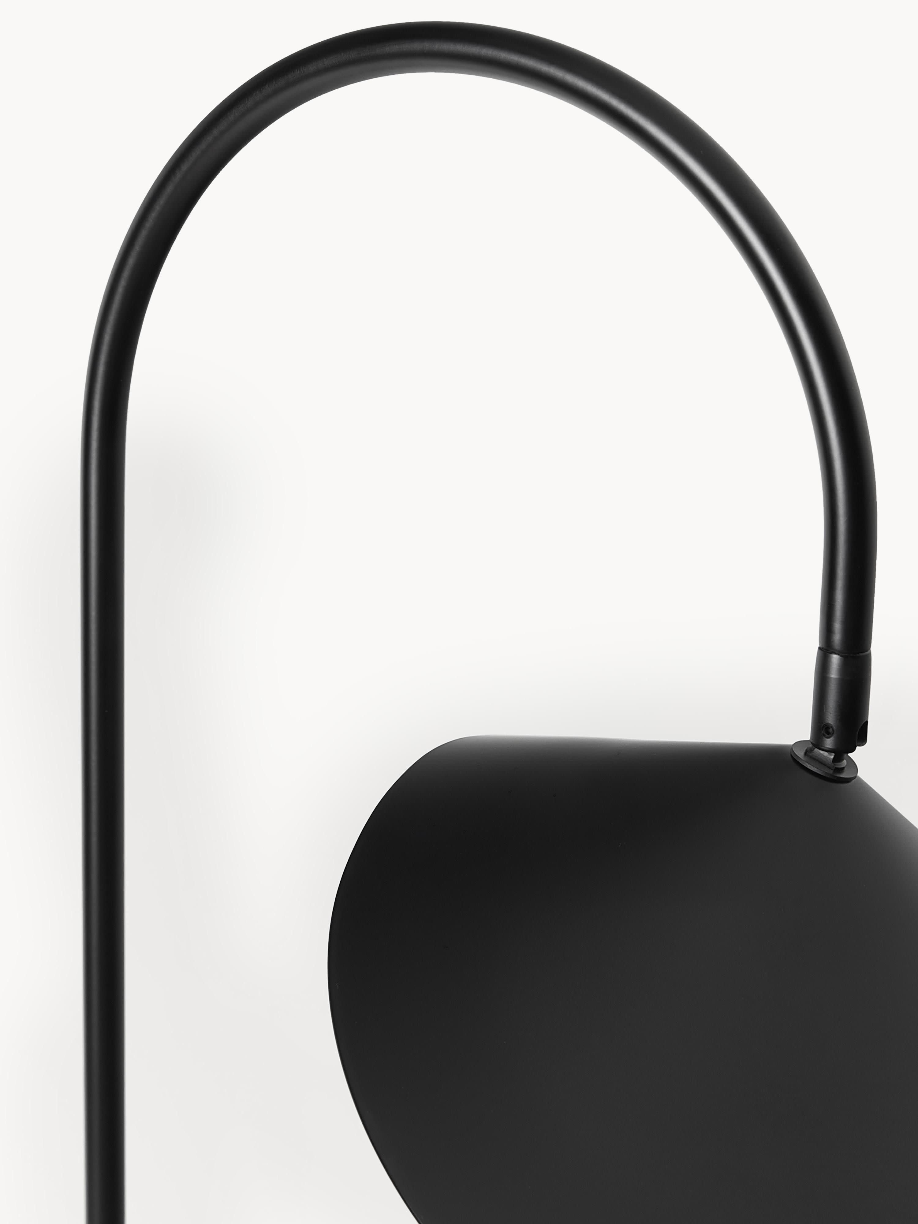 Lampadaire avec pied en marbre Ewan, orientable - Noir, marbré