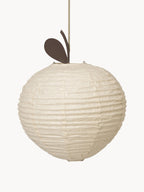Abat-jour artisanal en papier washi Huugo - Blanc cassé, brun