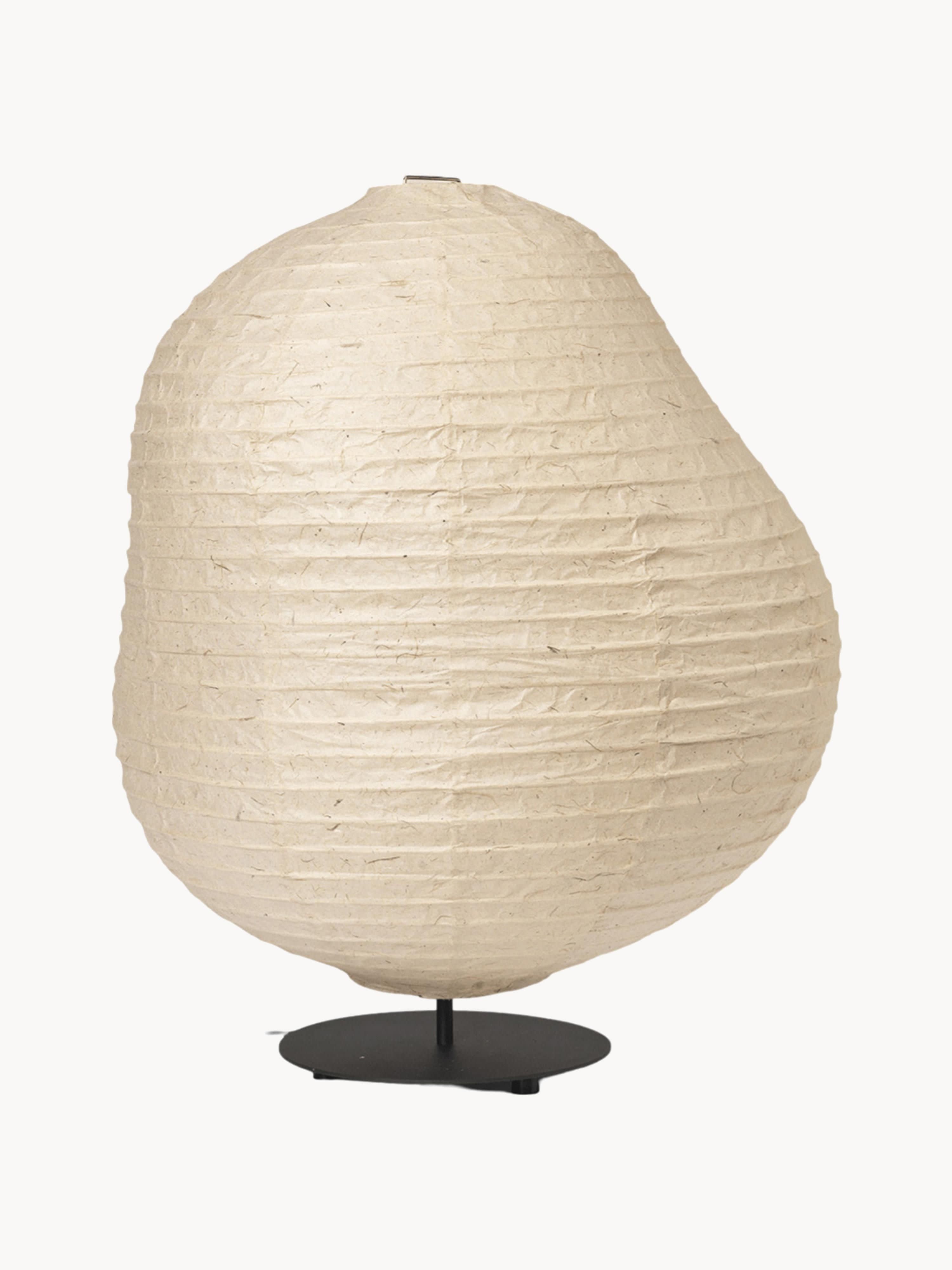 Petit lampadaire en papier Gunner - Blanc cassé, noir
