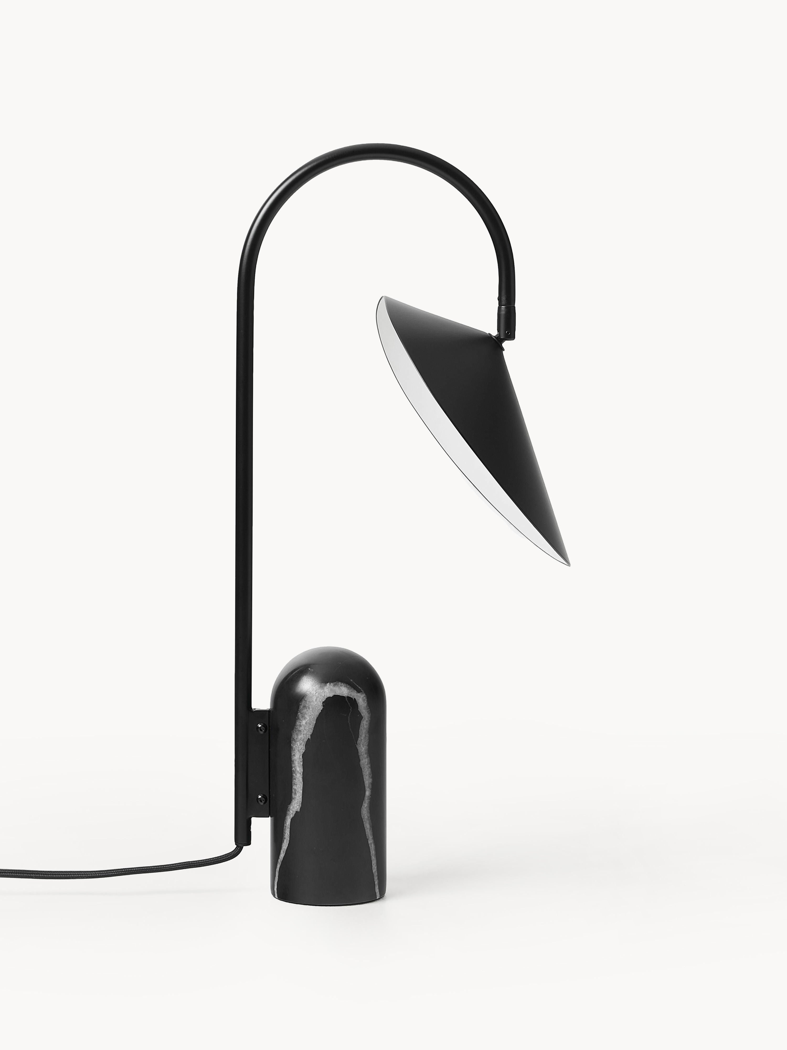 Grande lampe à poser Ewan, orientable - Noir, marbré