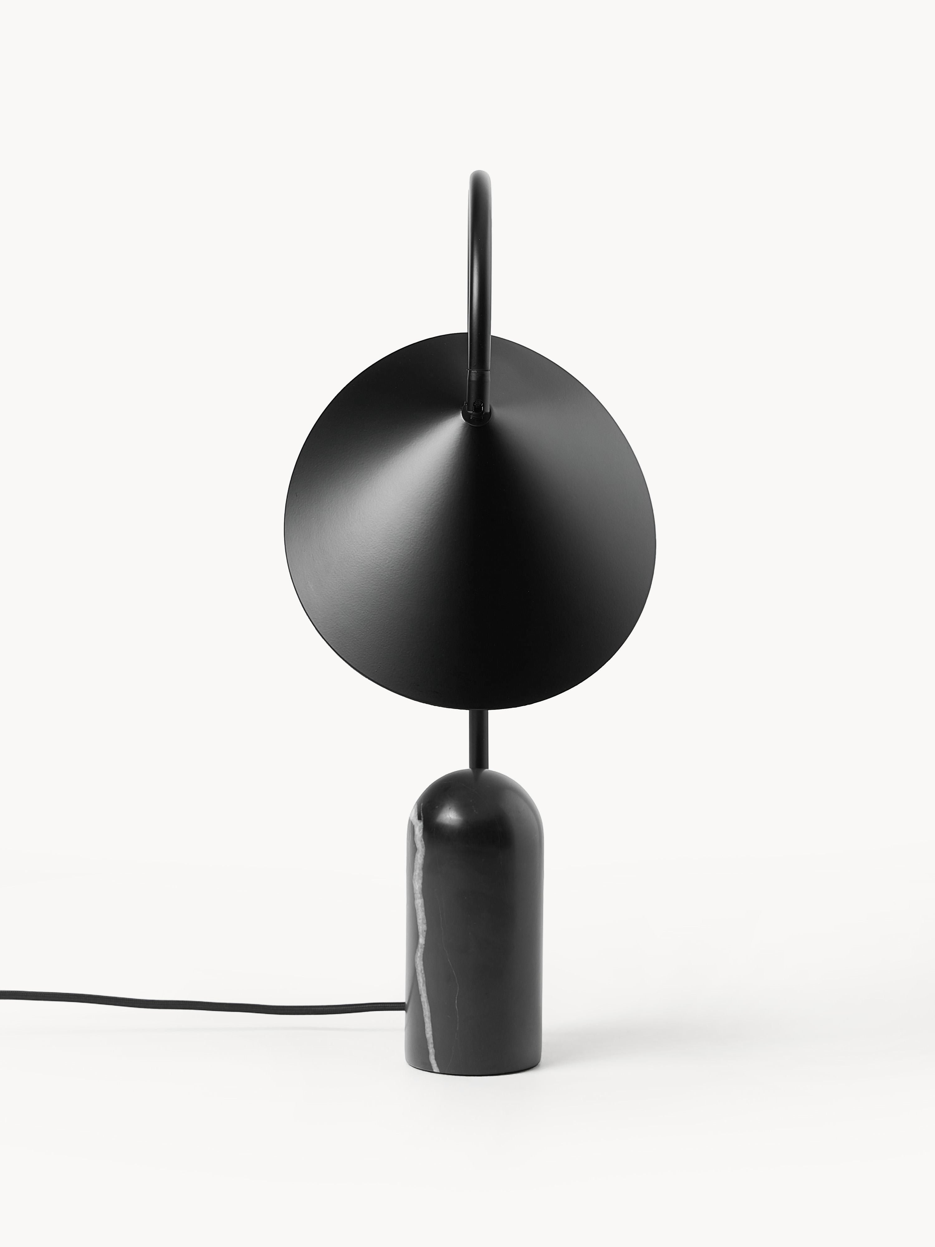 Grande lampe à poser Ewan, orientable - Noir, marbré