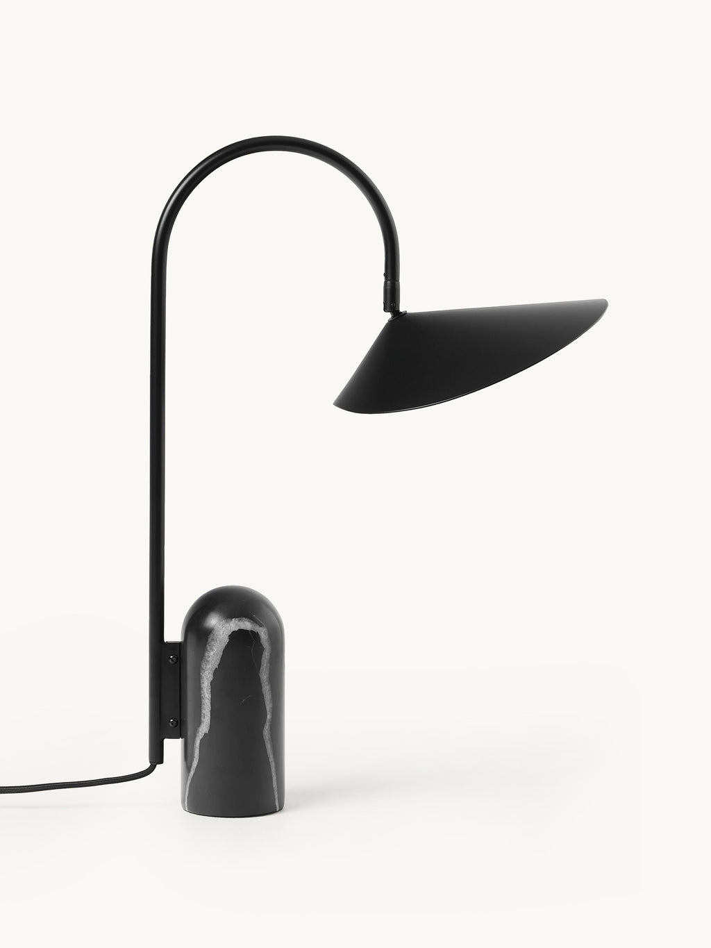 Grande lampe à poser Ewan, orientable - Noir, marbré