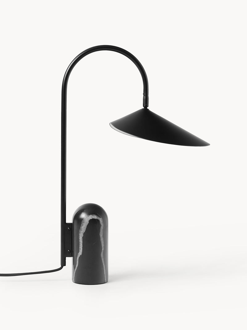 Grande lampe à poser Ewan, orientable - Noir, marbré