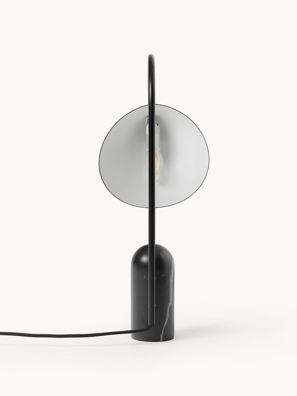 Grande lampe à poser Ewan, orientable - Noir, marbré