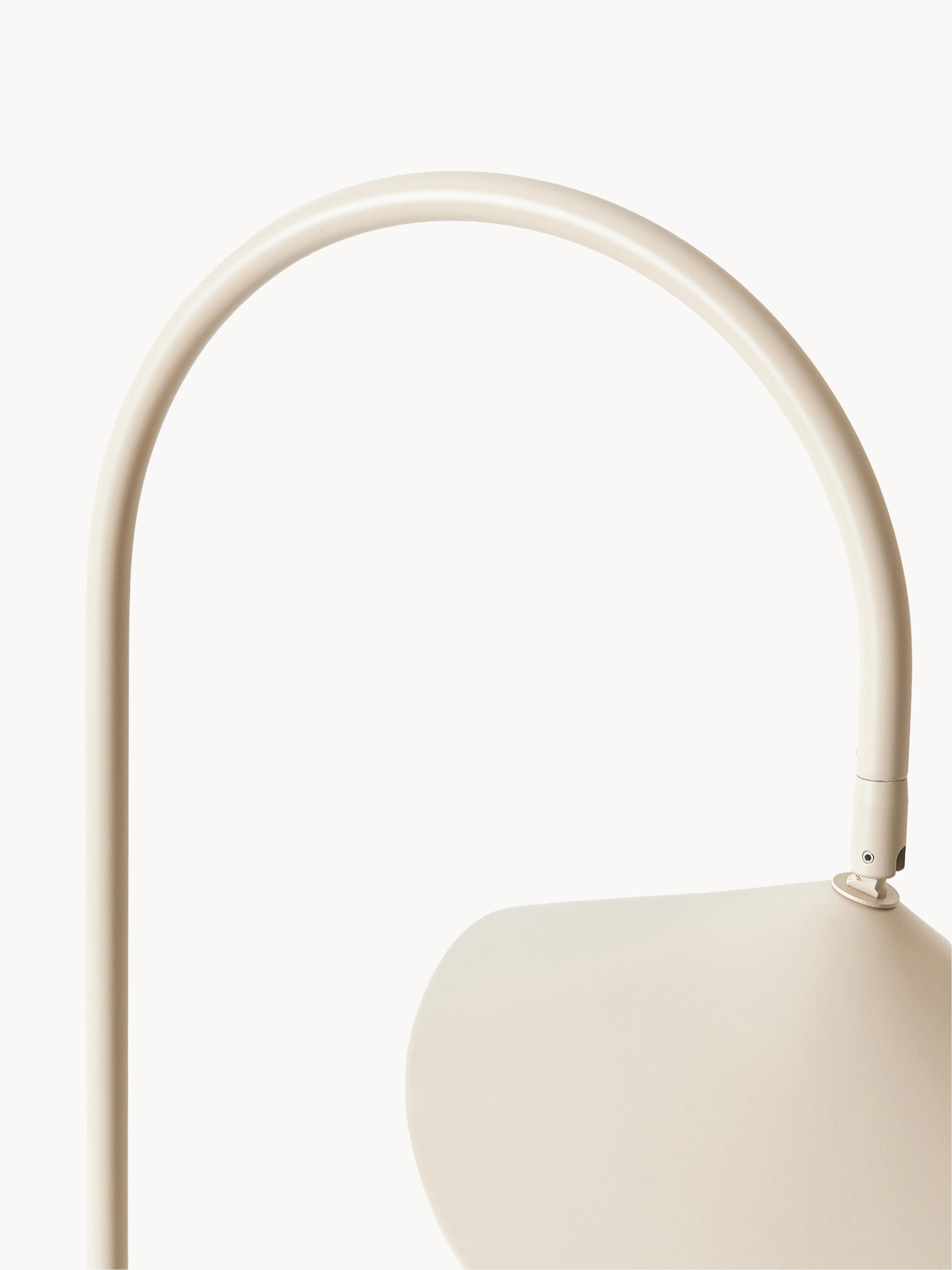 Lampadaire avec pied en travertin Ewan, orientable - Blanc cassé, Travertin beige clair