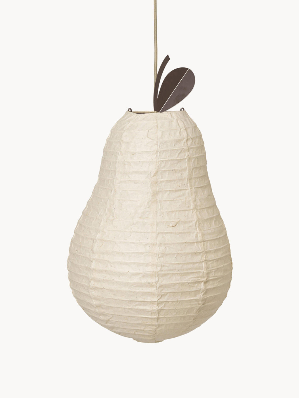 Abat-jour artisanal en papier washi Jure - Blanc cassé, brun