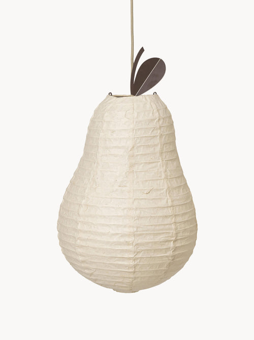 Abat-jour artisanal en papier washi Jure - Blanc cassé, brun