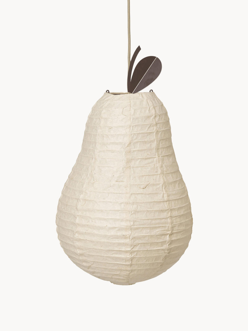 Abat-jour artisanal en papier washi Jure - Blanc cassé, brun