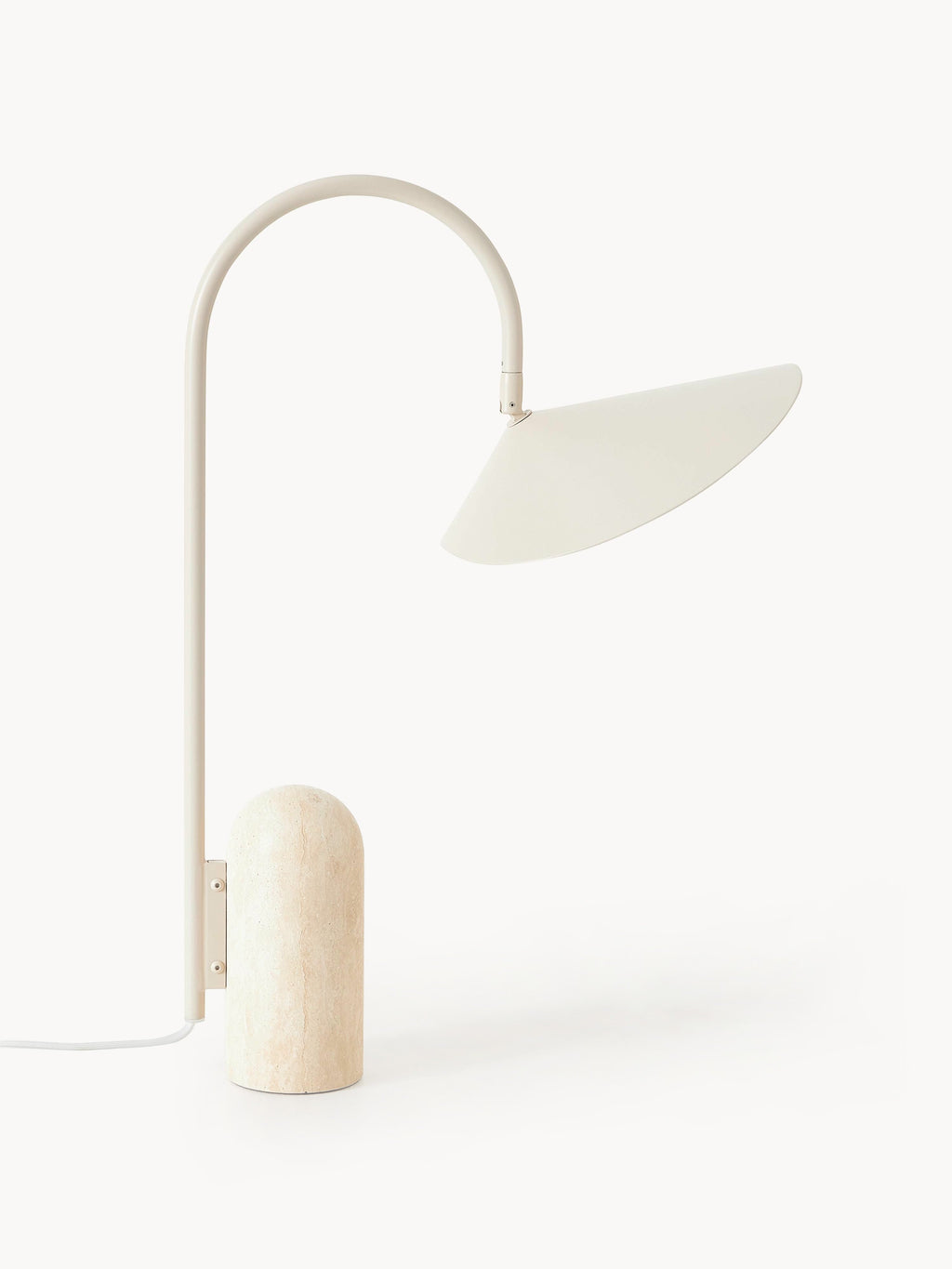 Grande lampe à poser Ewan, orientable - Blanc cassé, beige clair marbré