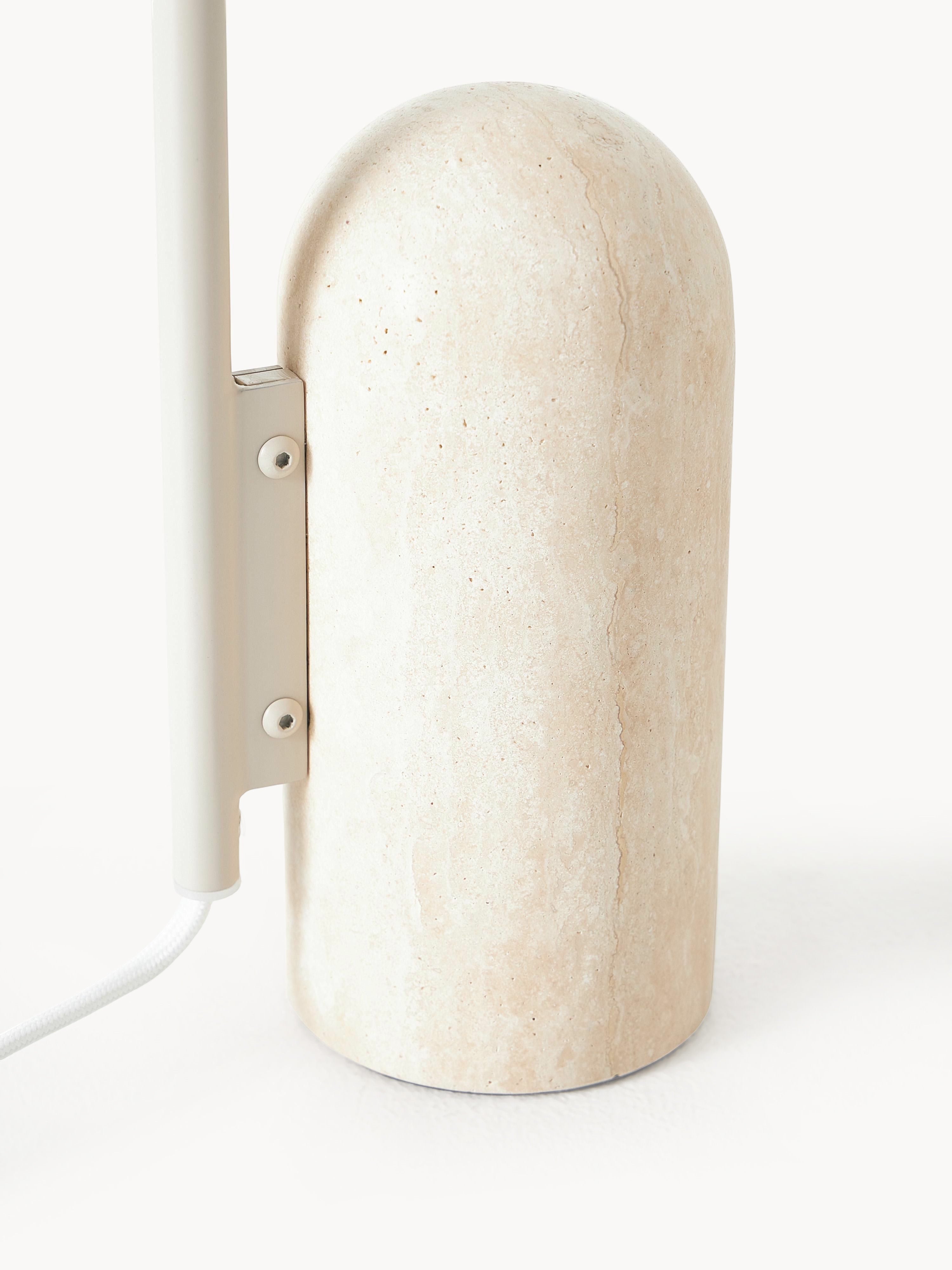 Grande lampe à poser Ewan, orientable - Blanc cassé, beige clair marbré