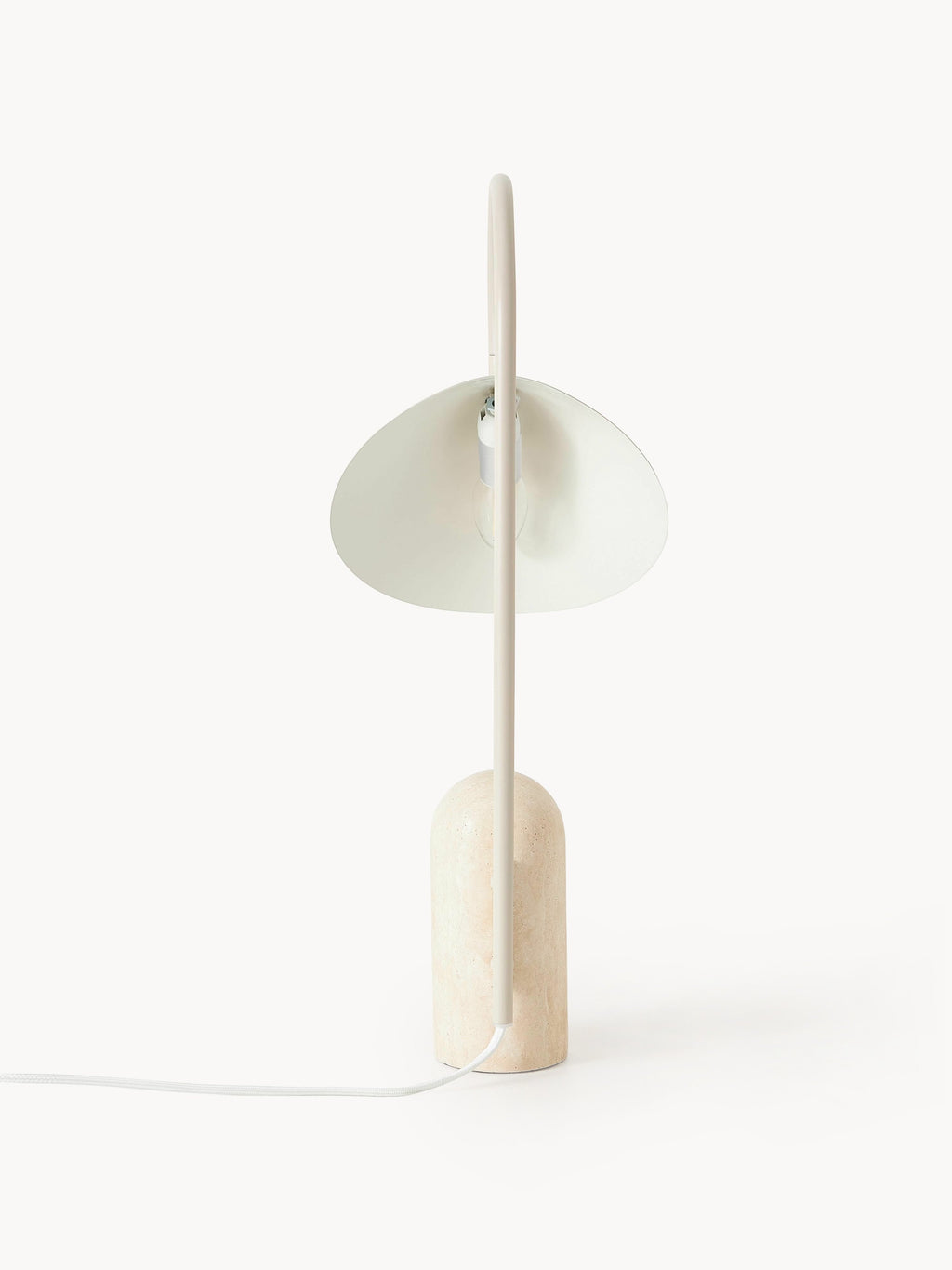 Grande lampe à poser Ewan, orientable - Blanc cassé, beige clair marbré