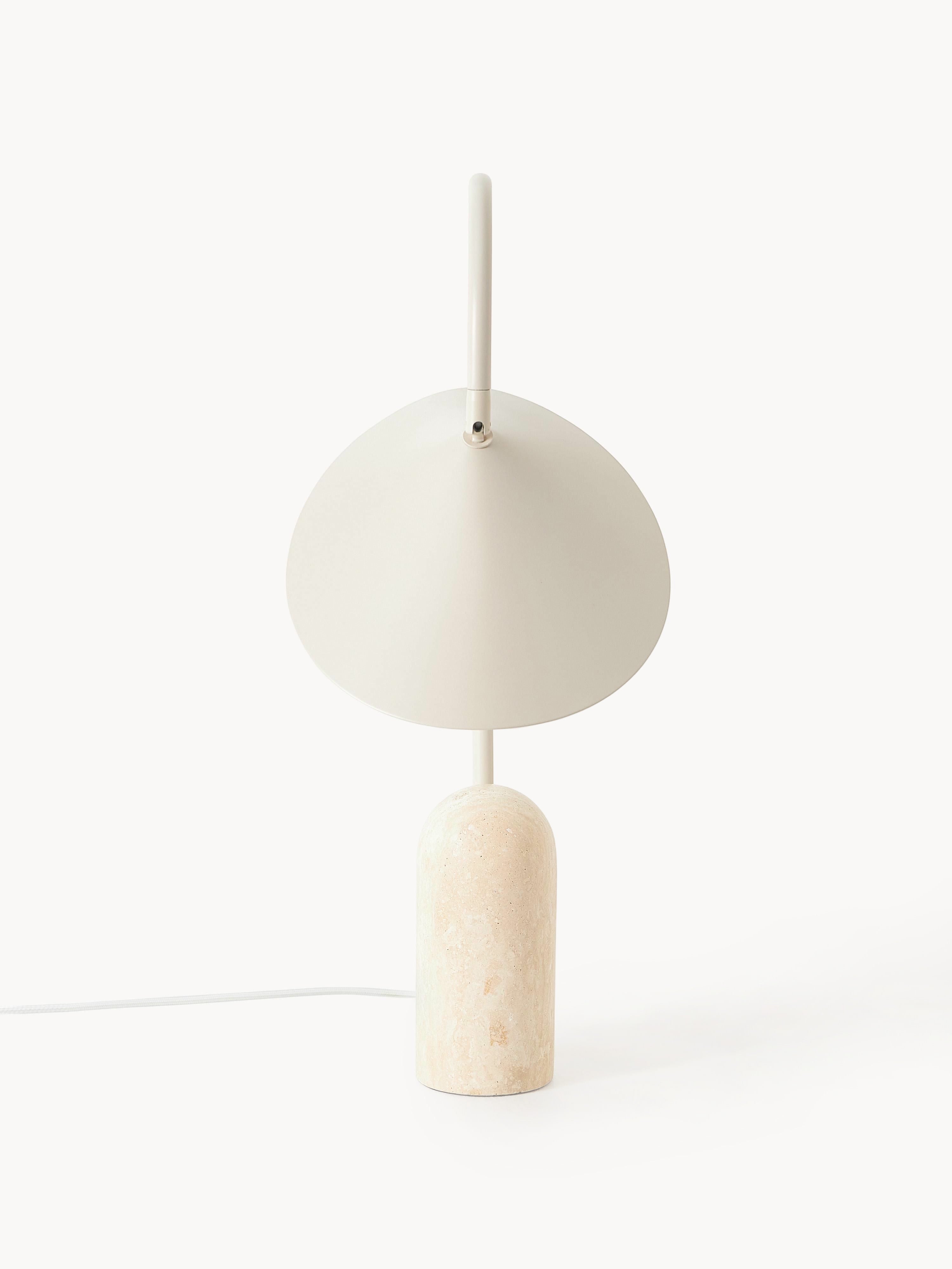 Grande lampe à poser Ewan, orientable - Blanc cassé, beige clair marbré