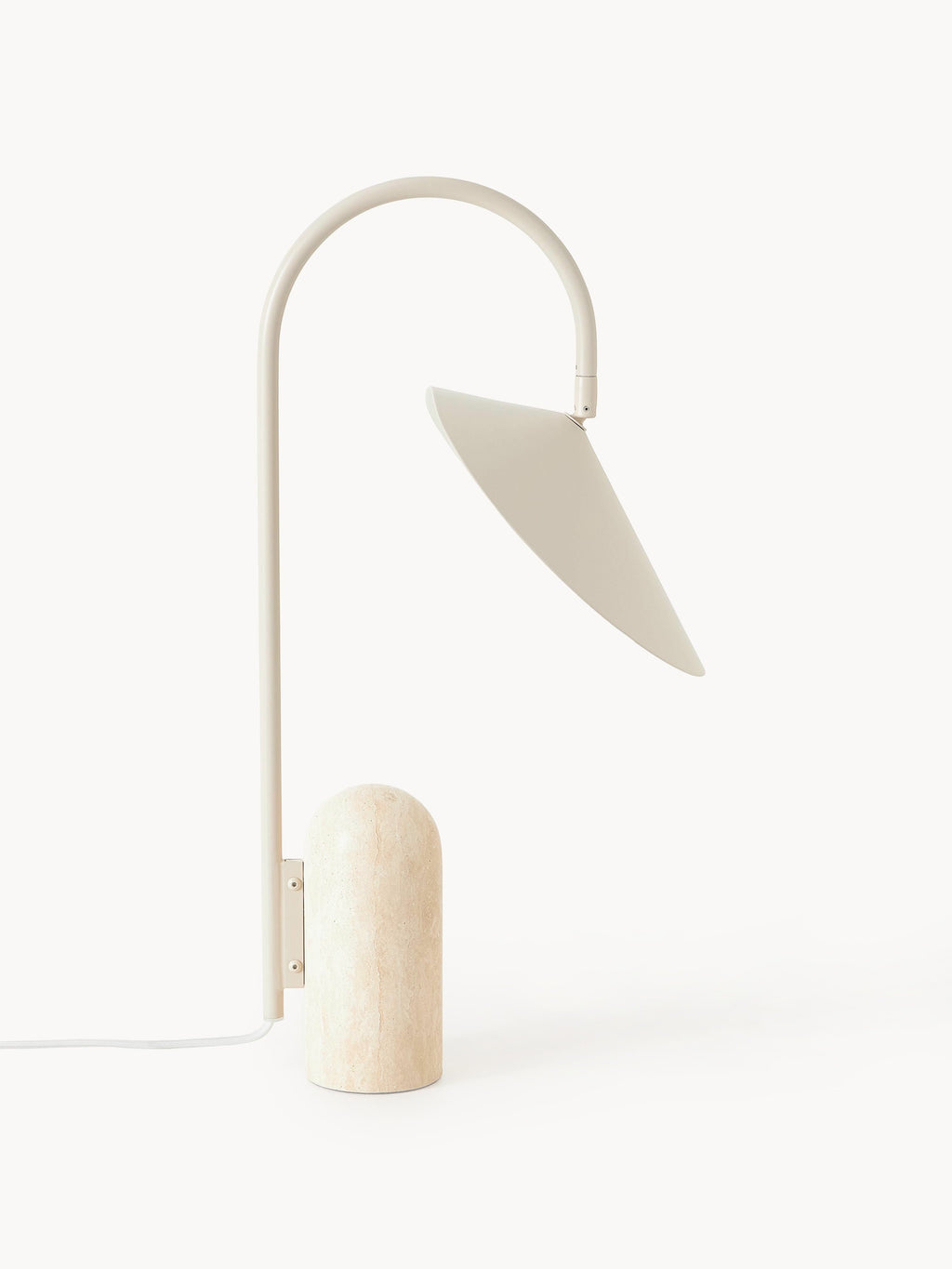 Grande lampe à poser Ewan, orientable - Blanc cassé, beige clair marbré