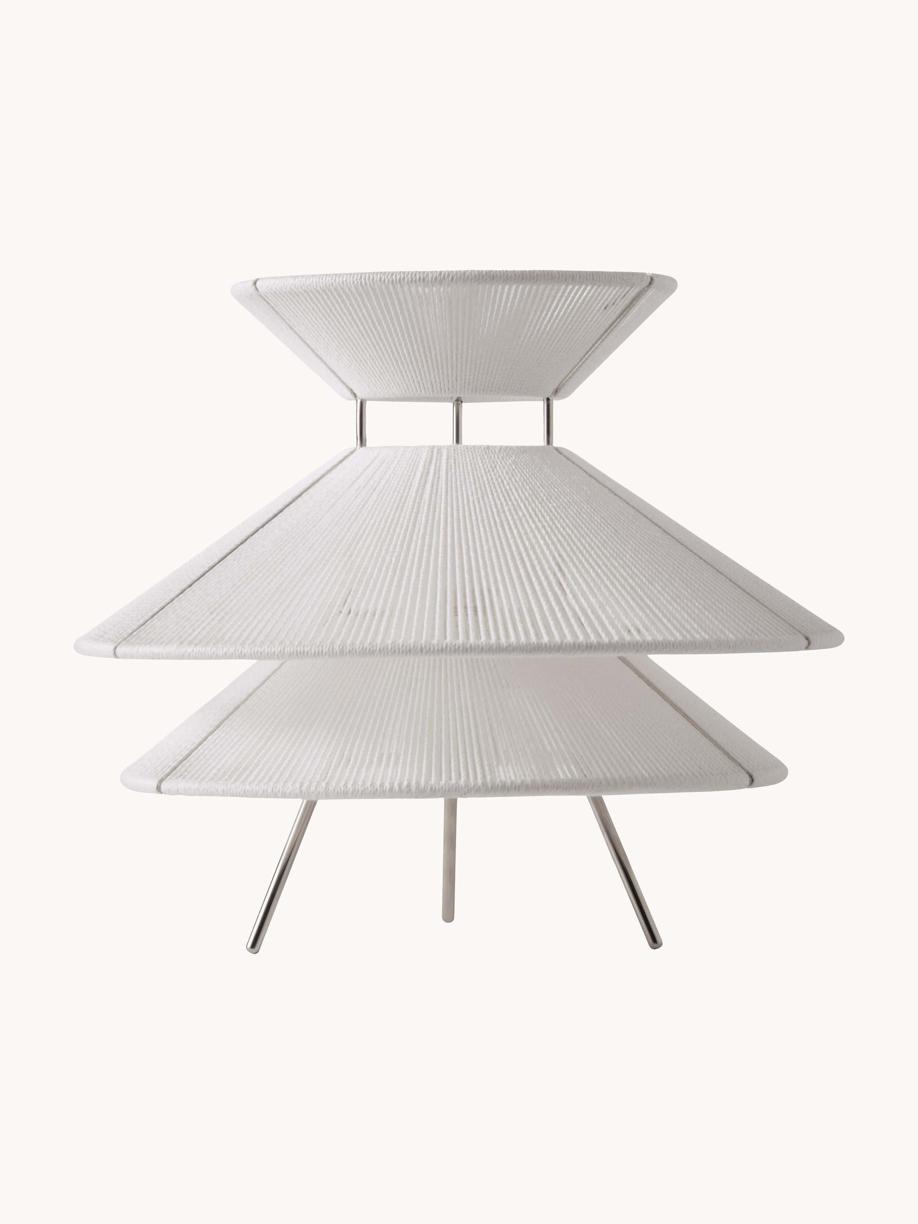 Lampe à poser en lin Jarred, intensité ajustable - Blanc