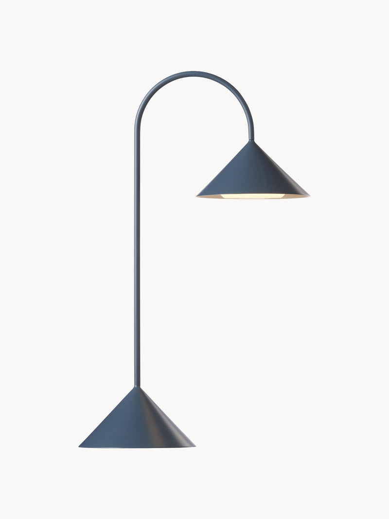 Lampe à poser d'extérieur LED mobile Pentti, intensité ajustable - Gris-bleu, mat
