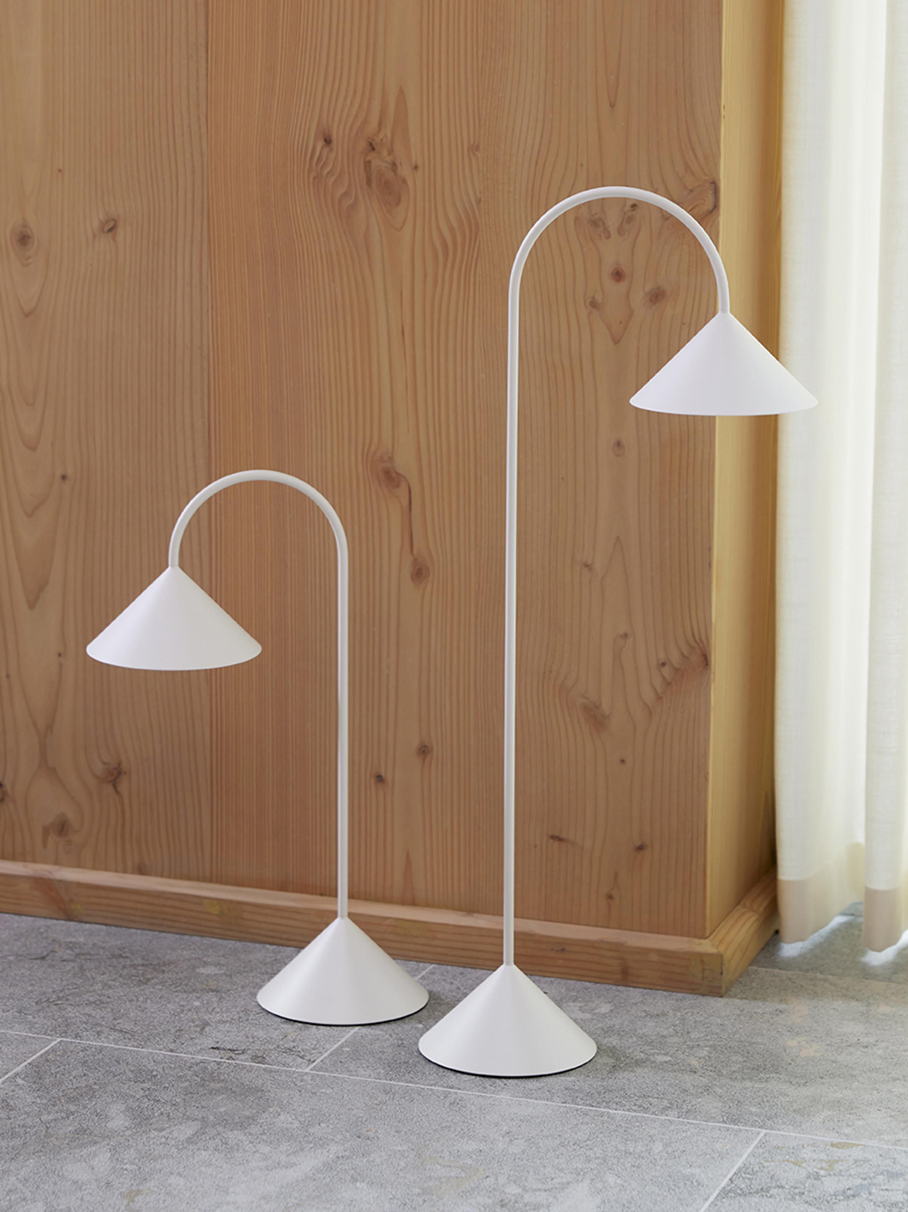 Lampe à poser d'extérieur LED mobile Pentti, intensité ajustable - Blanc, mat