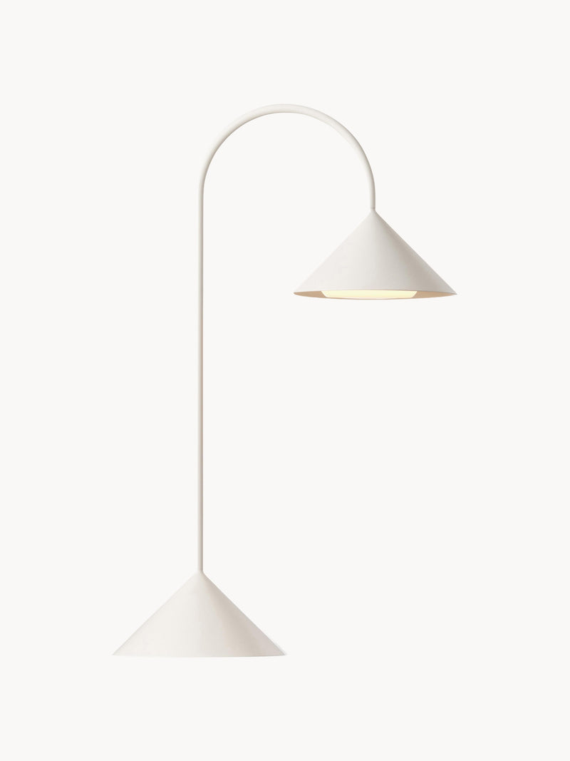 Lampe à poser d'extérieur LED mobile Pentti, intensité ajustable - Blanc, mat