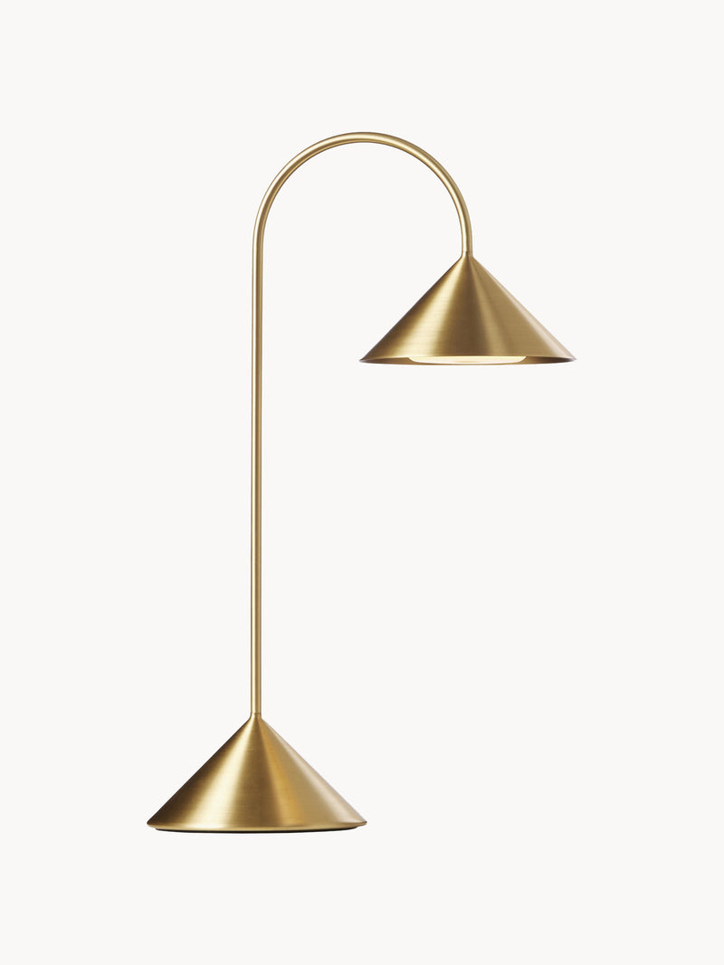 Lampe à poser d'extérieur LED mobile Pentti, intensité ajustable - Doré, haute brillance