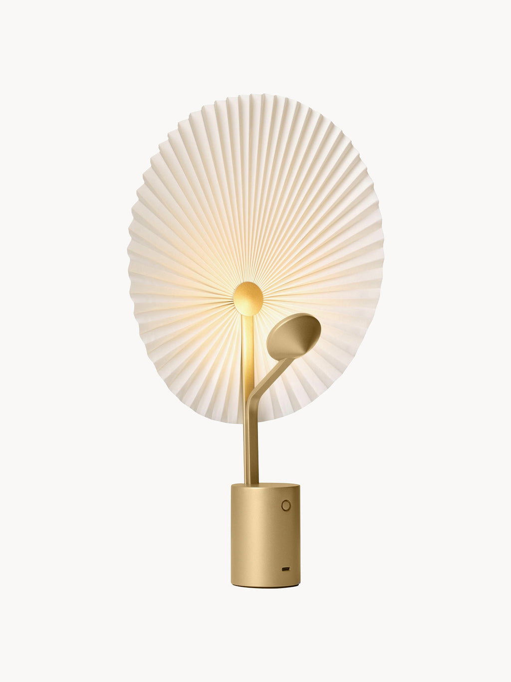 Grande lampe à poser LED mobile Tobin, intensité ajustable - Blanc, doré