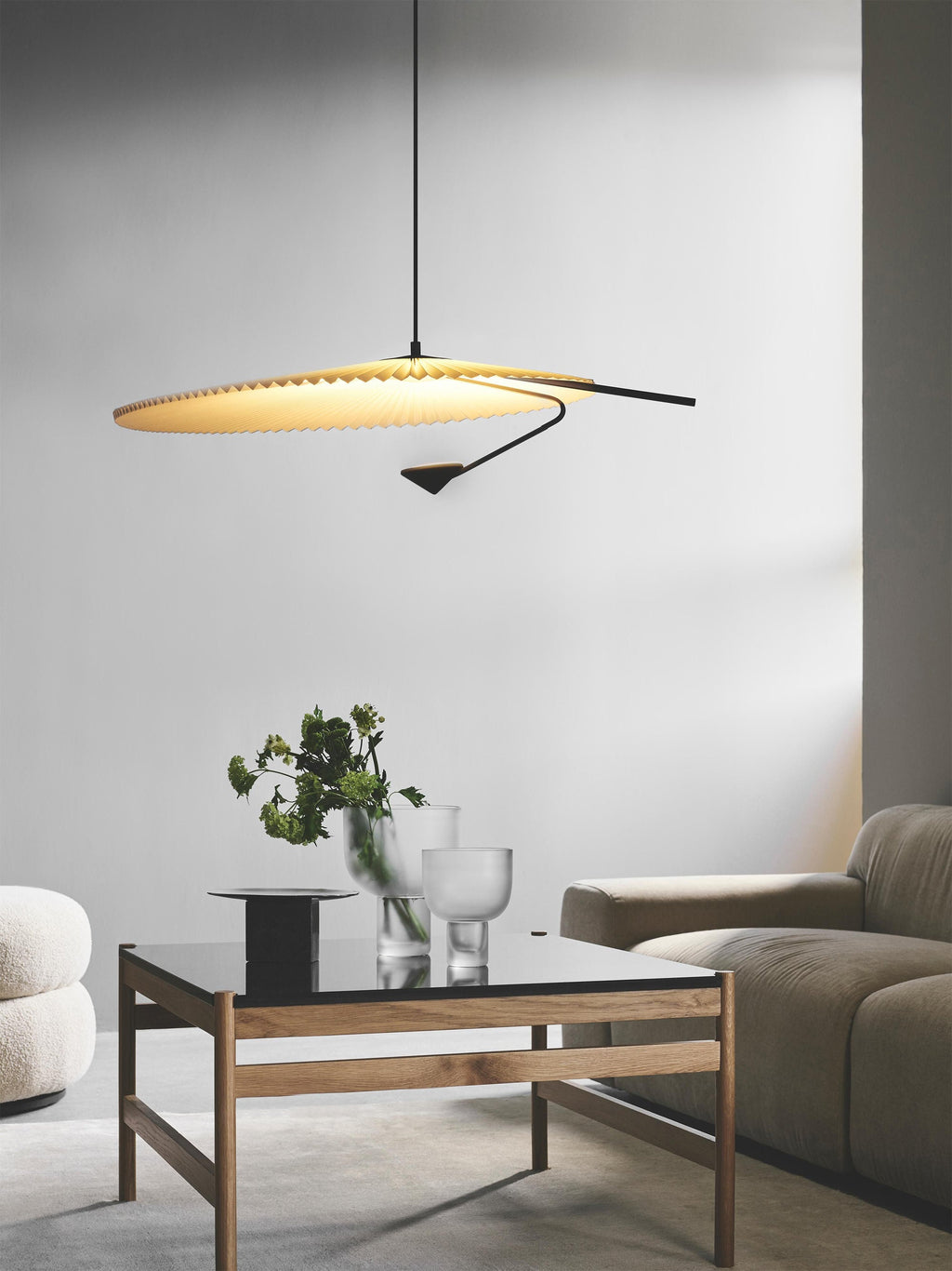 Grande suspension LED Tobin, intensité ajustable - Blanc, noir