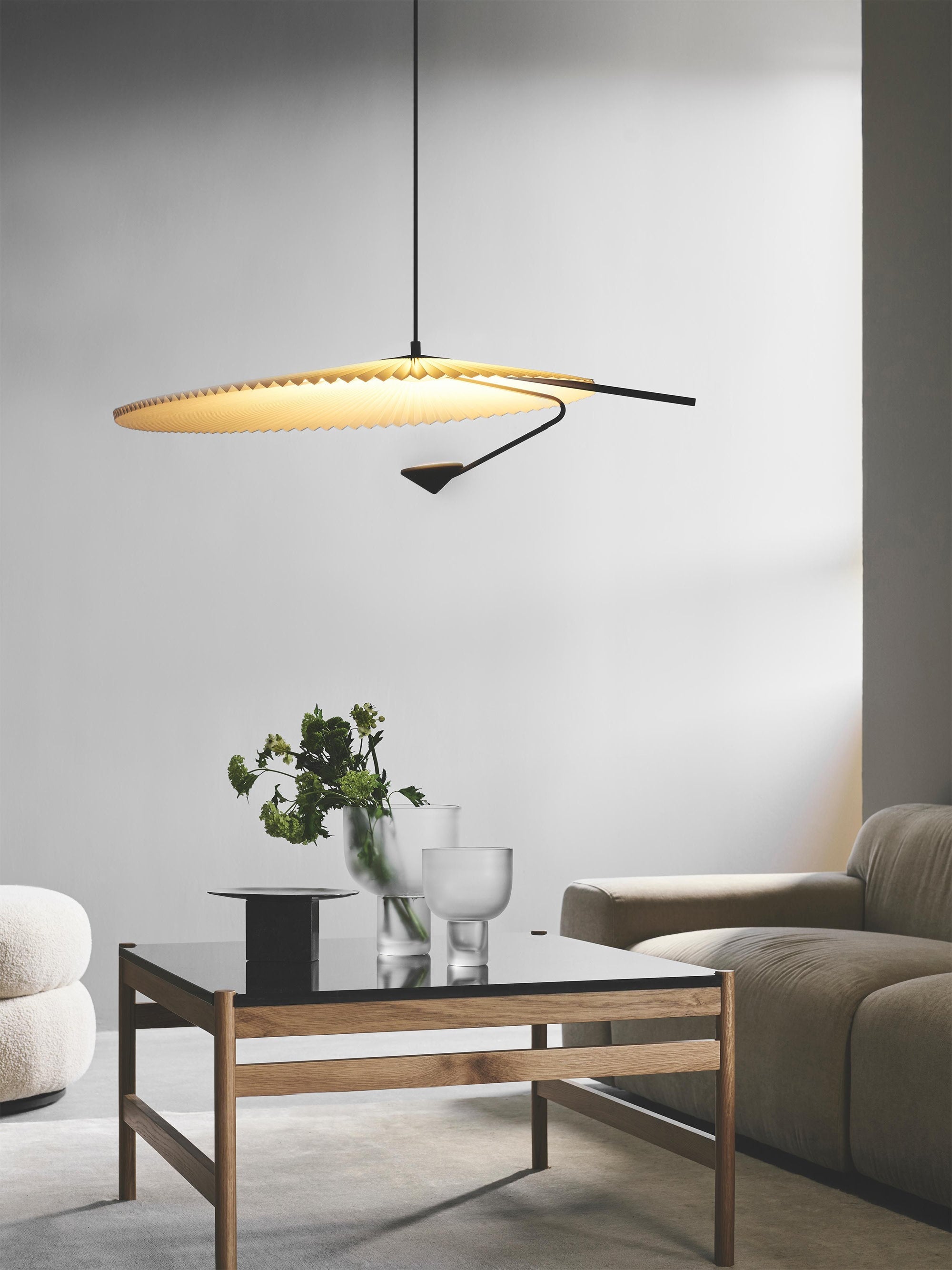 Grande suspension LED Tobin, intensité ajustable - Blanc, noir