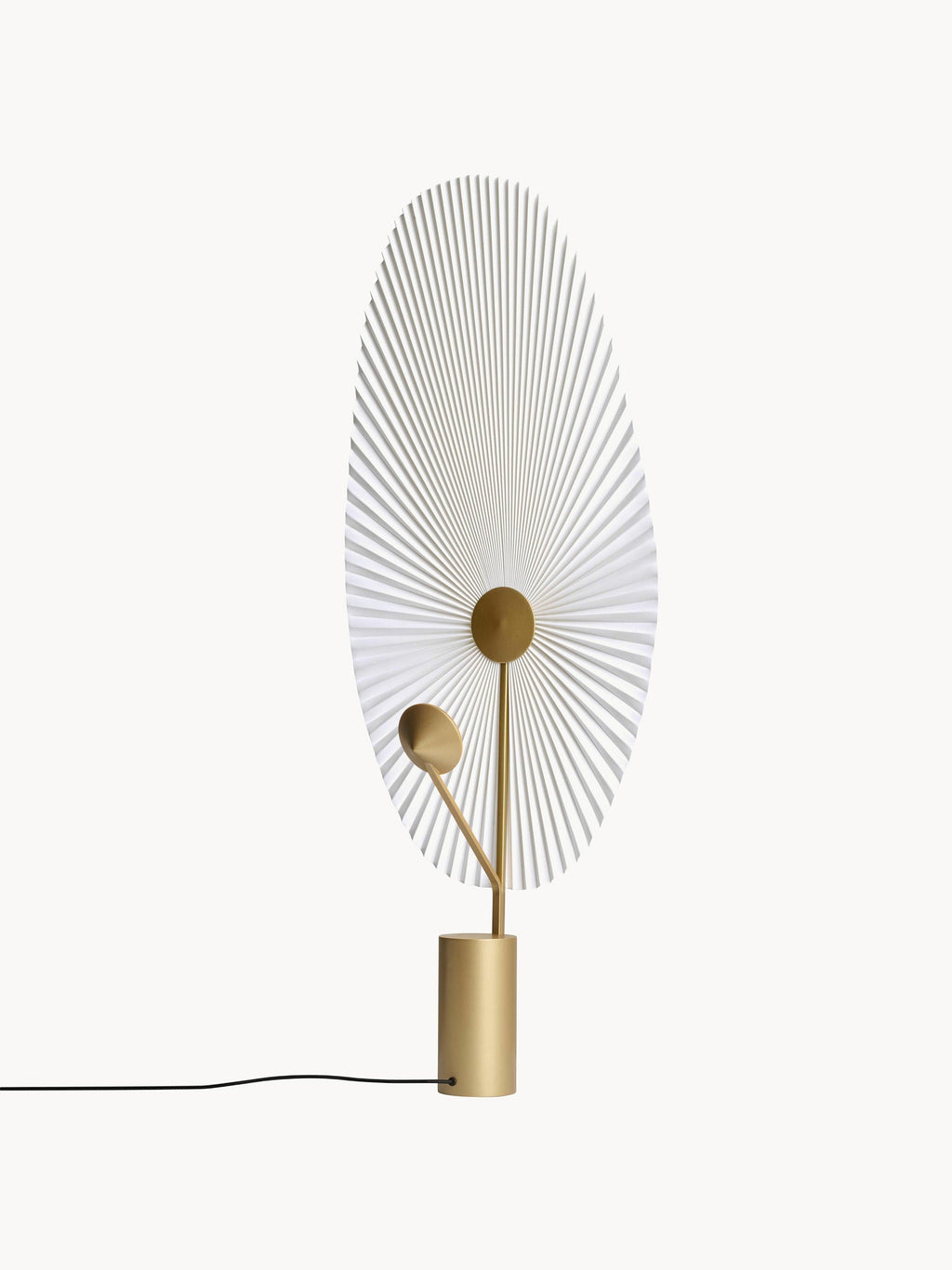Petit lampadaire LED Tobin, intensité ajustable - Blanc, doré