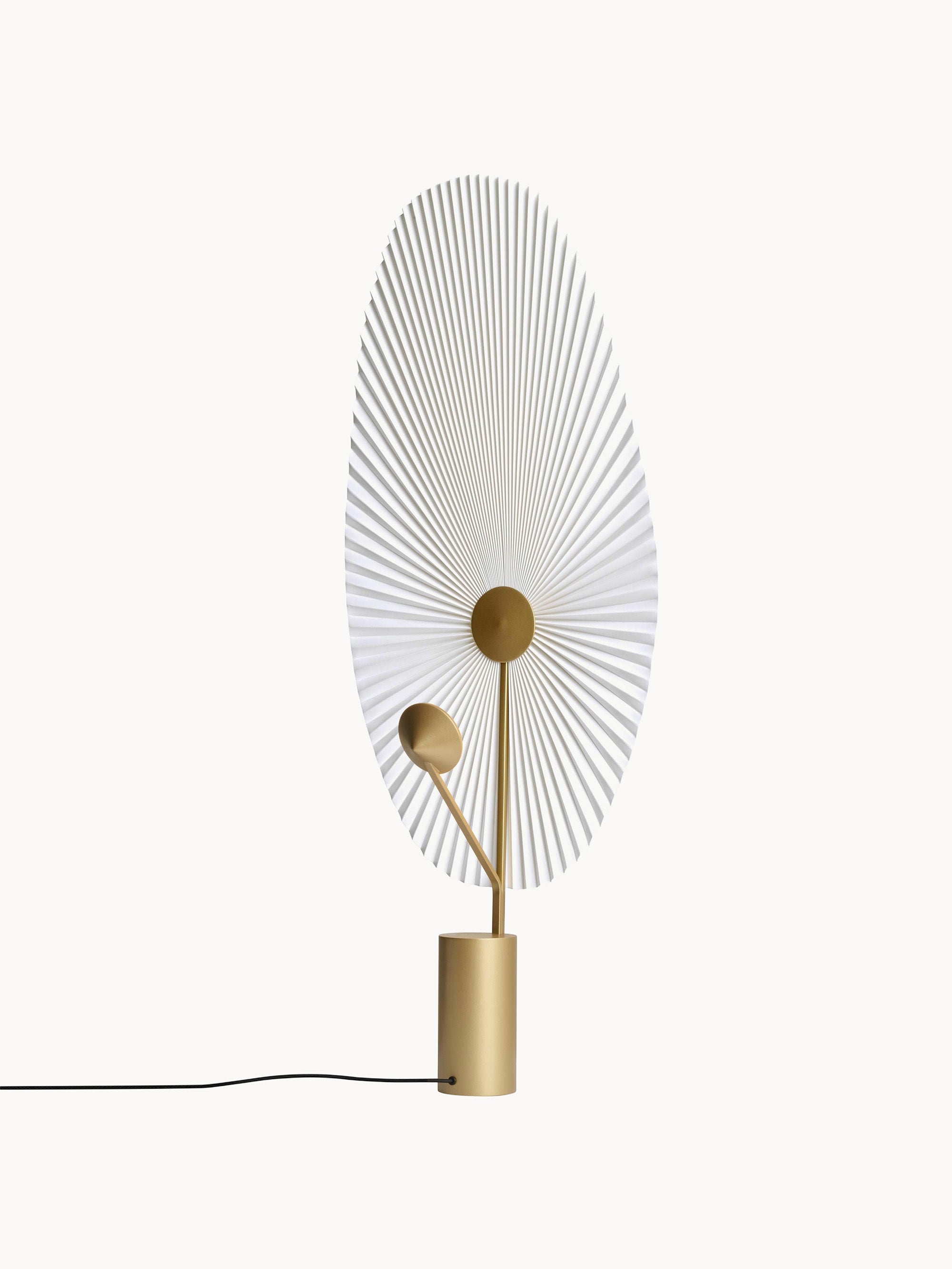 Petit lampadaire LED Tobin, intensité ajustable - Blanc, doré