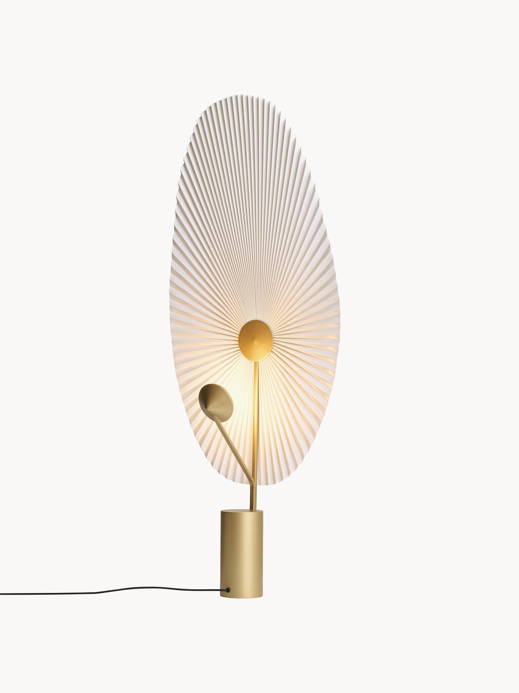 Petit lampadaire LED Tobin, intensité ajustable - Blanc, doré