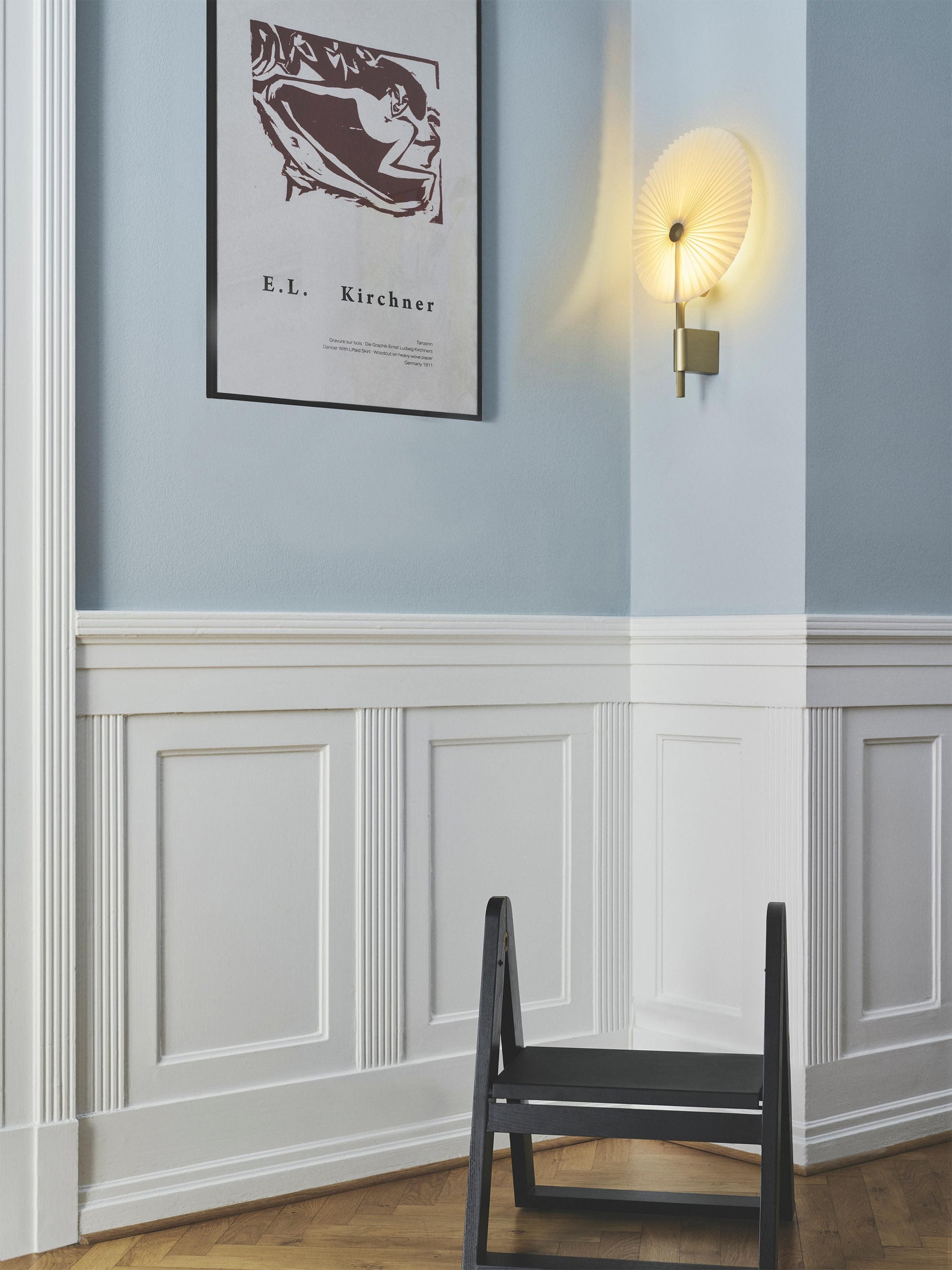 Grande applique murale LED Tobin, intensité ajustable - Blanc, doré