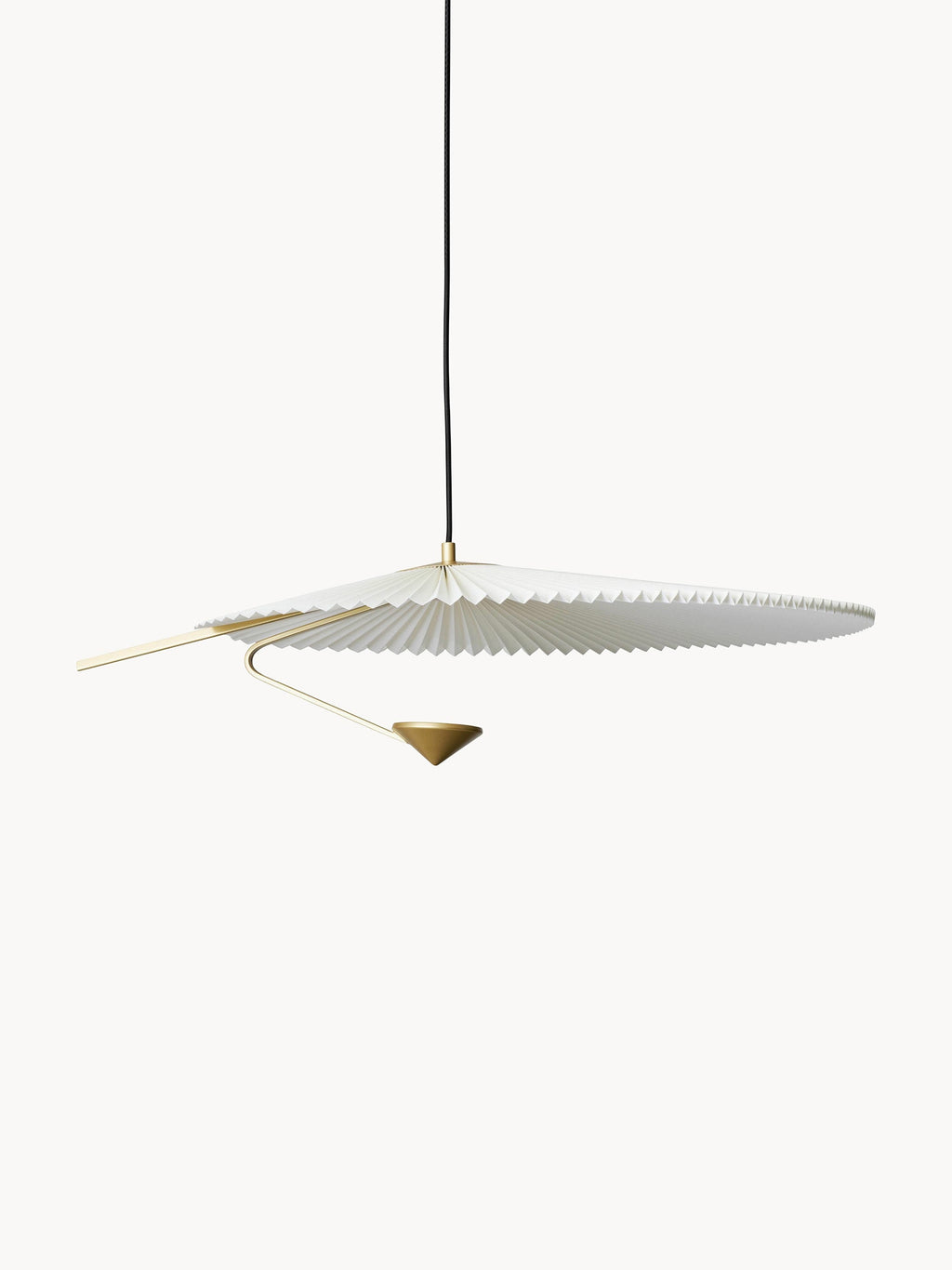 Grande suspension LED Tobin, intensité ajustable - Blanc, doré