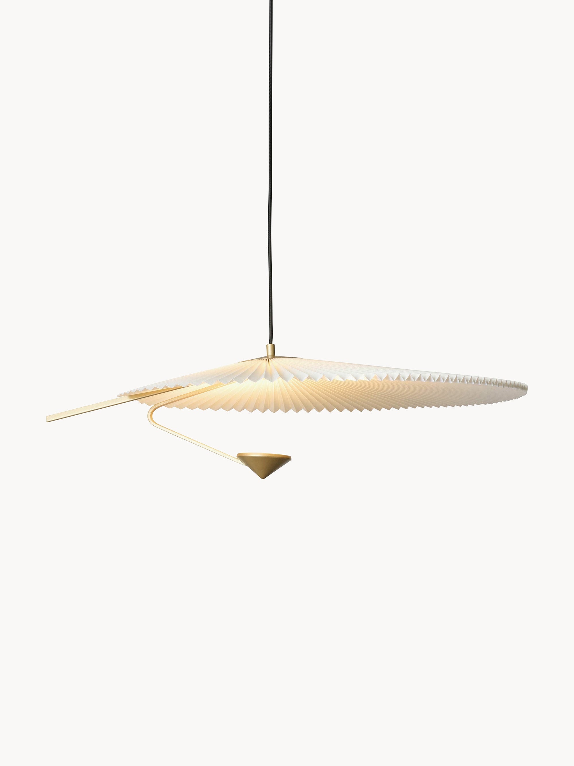 Grande suspension LED Tobin, intensité ajustable - Blanc, doré