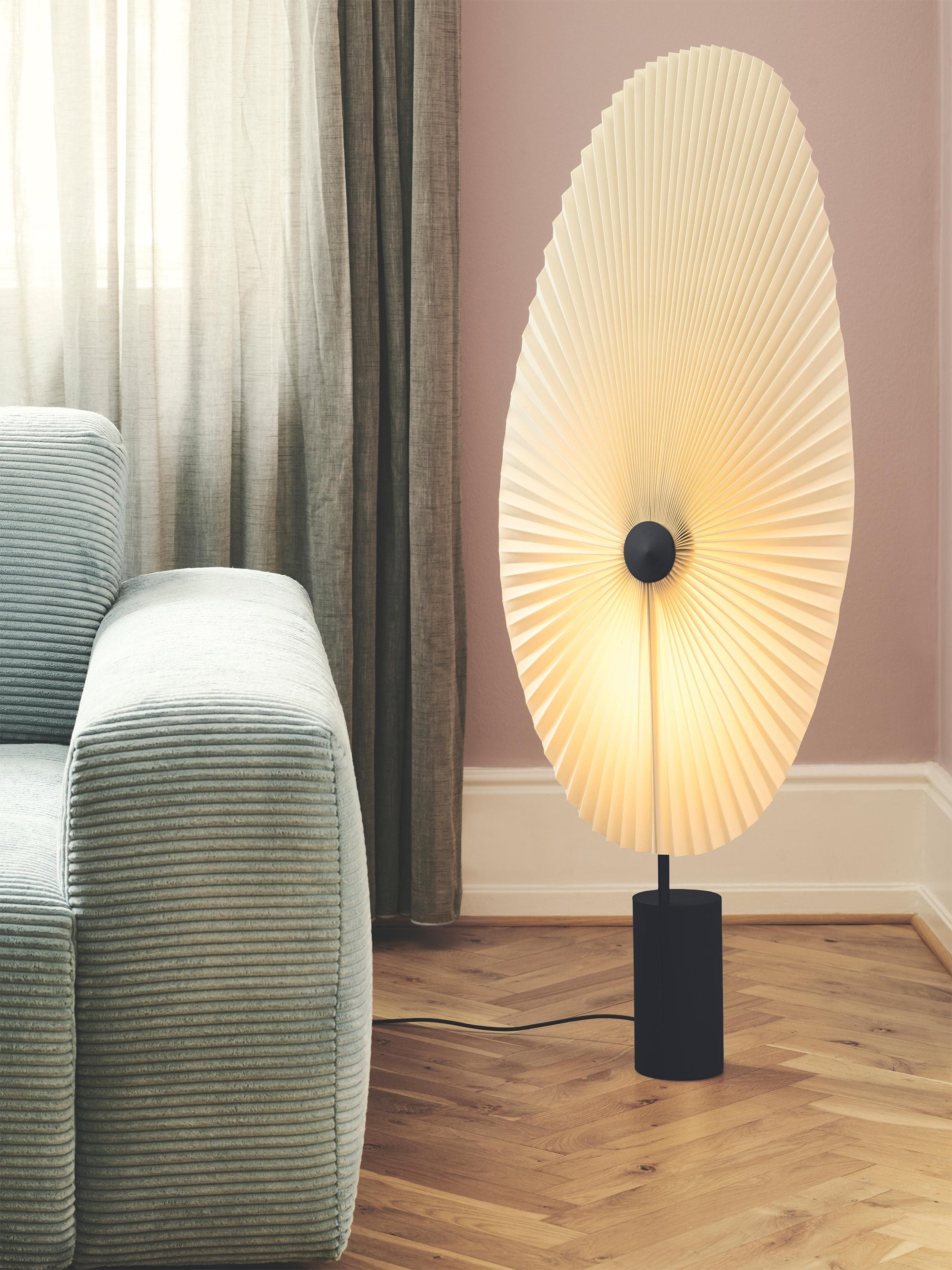 Petit lampadaire LED Tobin, intensité ajustable - Blanc, noir