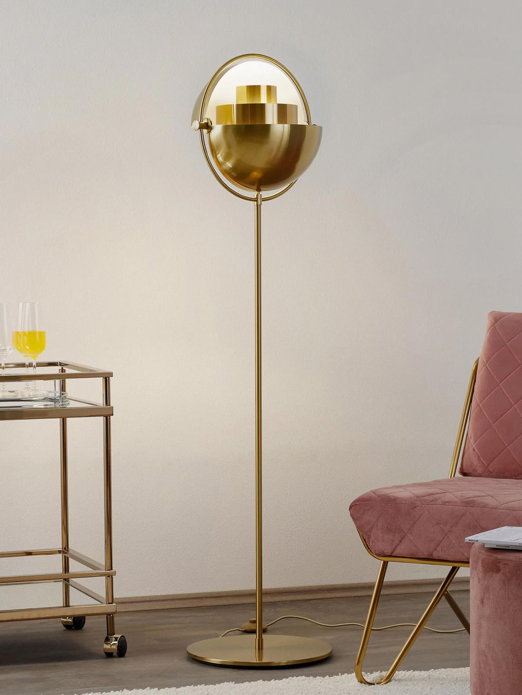 Lampadaire orientable Egil - Doré, haute brillance