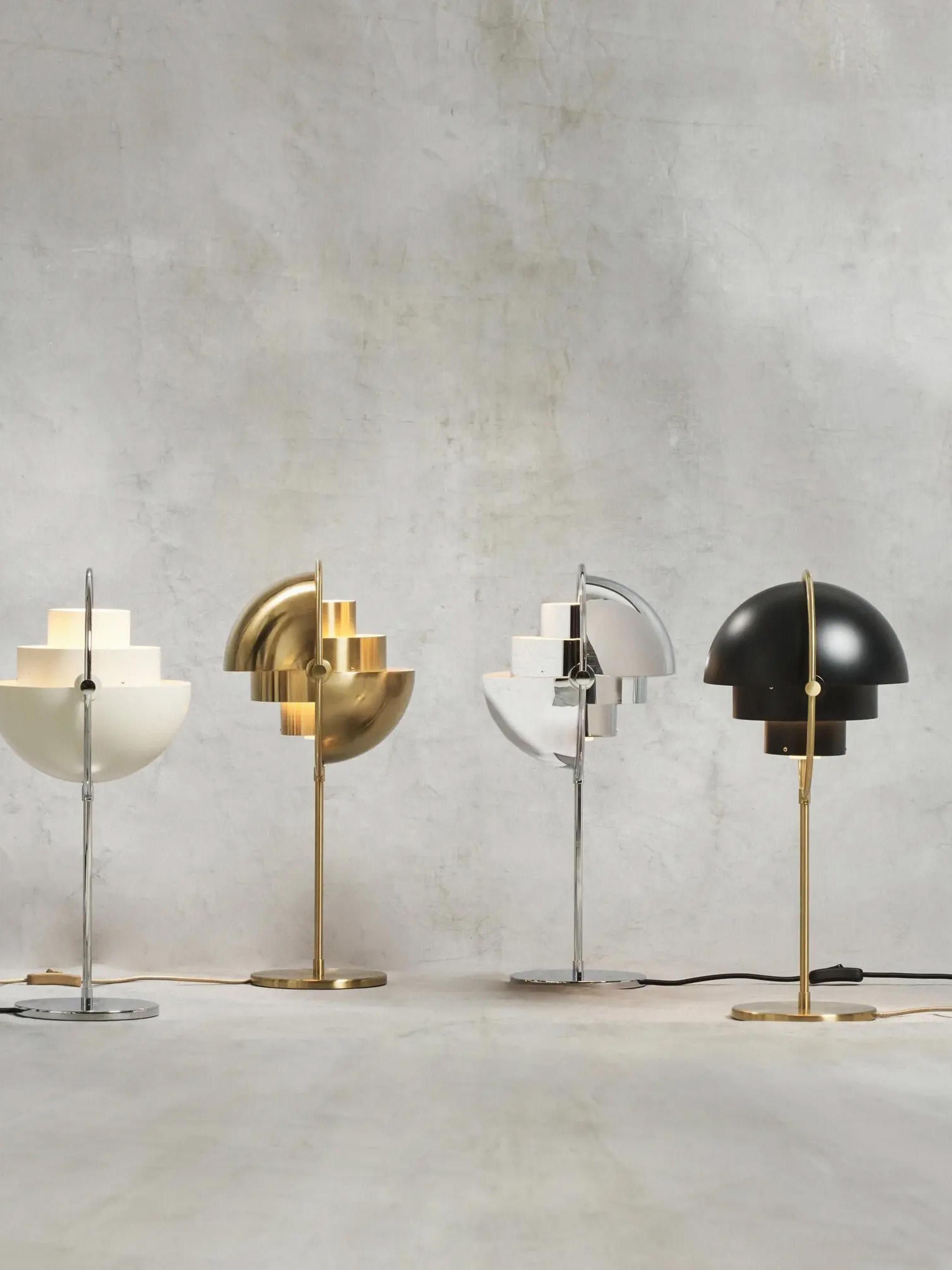 Grande lampe à poser orientable Egil - Argenté, haute brillance