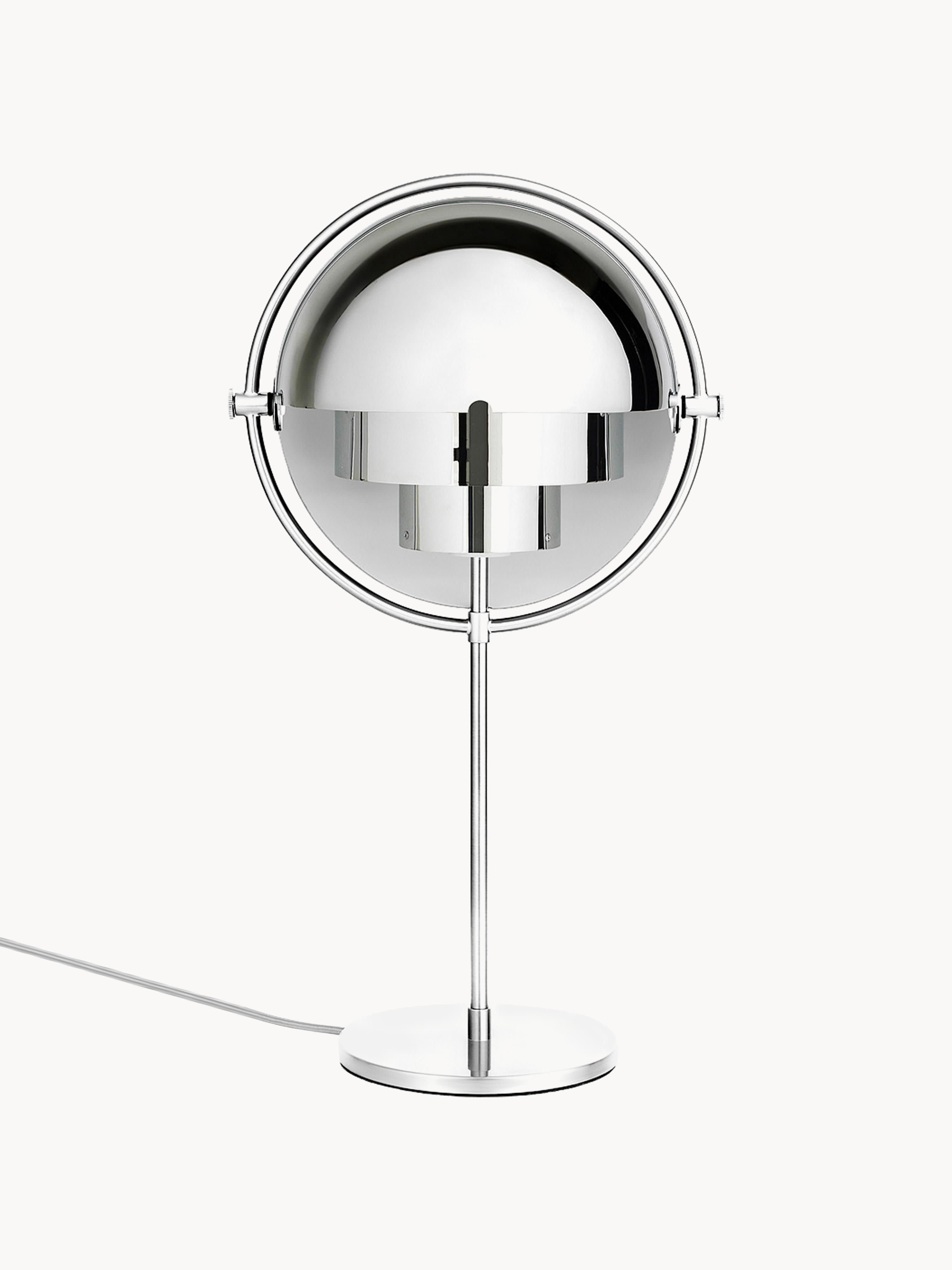 Grande lampe à poser orientable Egil - Argenté, haute brillance