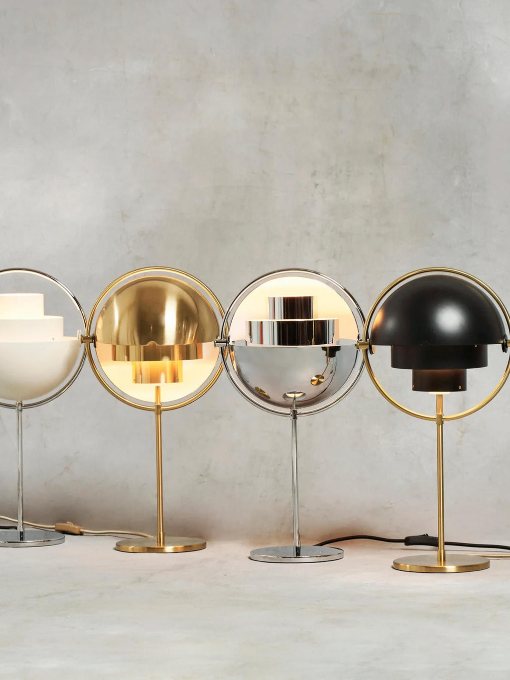 Grande lampe à poser orientable Egil - Argenté, haute brillance