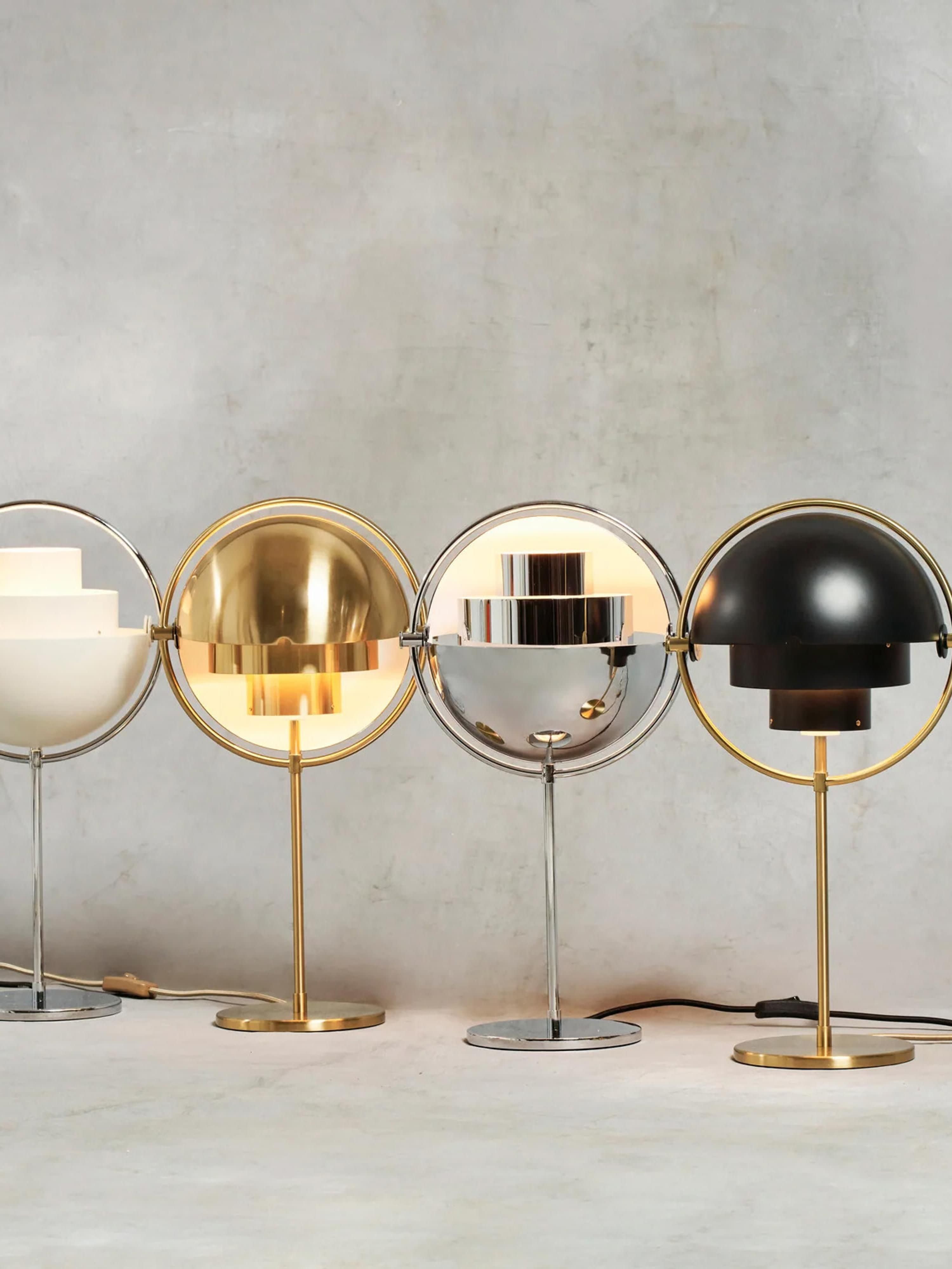 Grande lampe à poser orientable Egil - Argenté, haute brillance