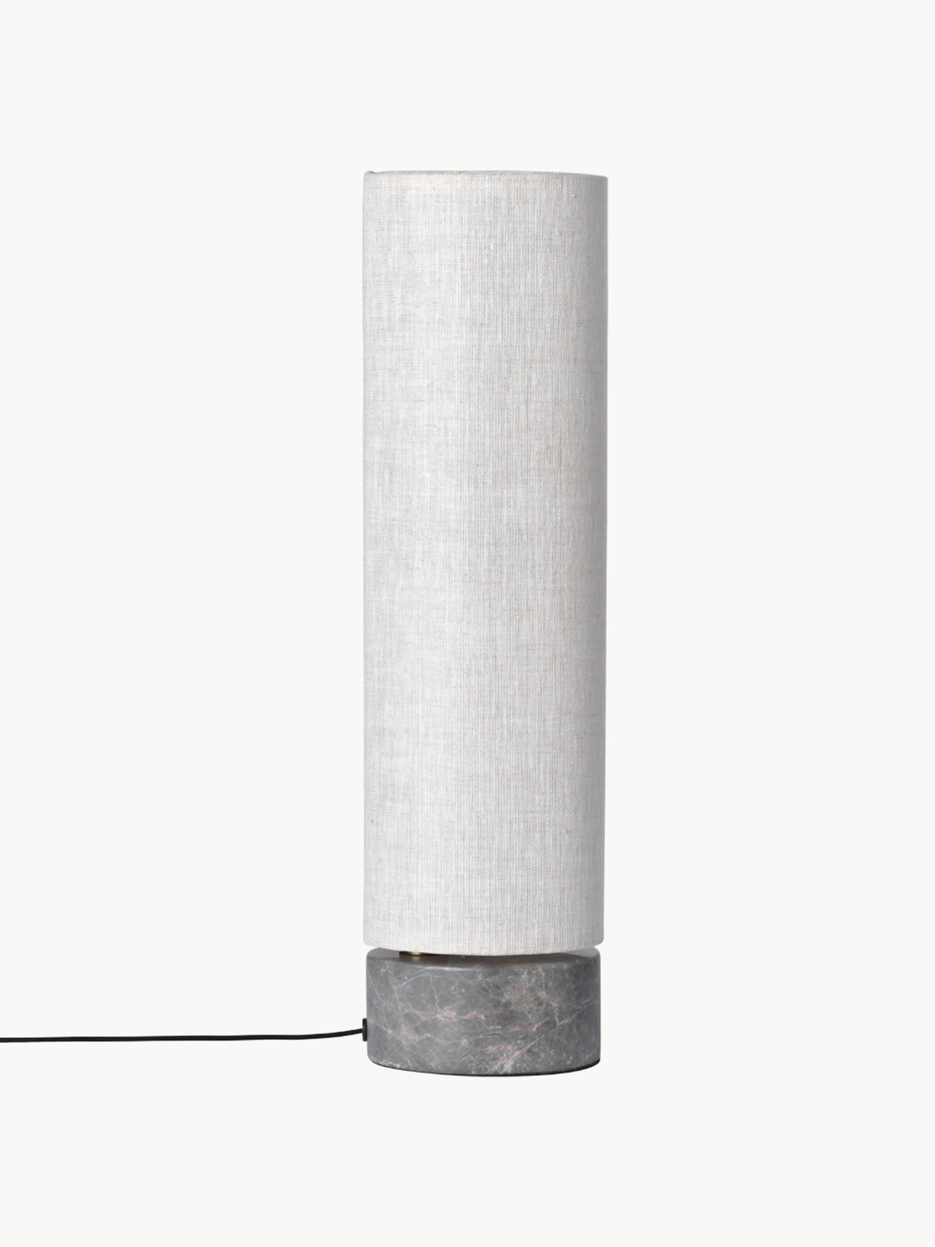 Lampadaire LED avec pied en marbre Grani - Gris clair, gris foncé marbré