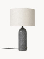 Grande lampe à poser avec pied en marbre Mori - Beige clair, gris foncé marbré