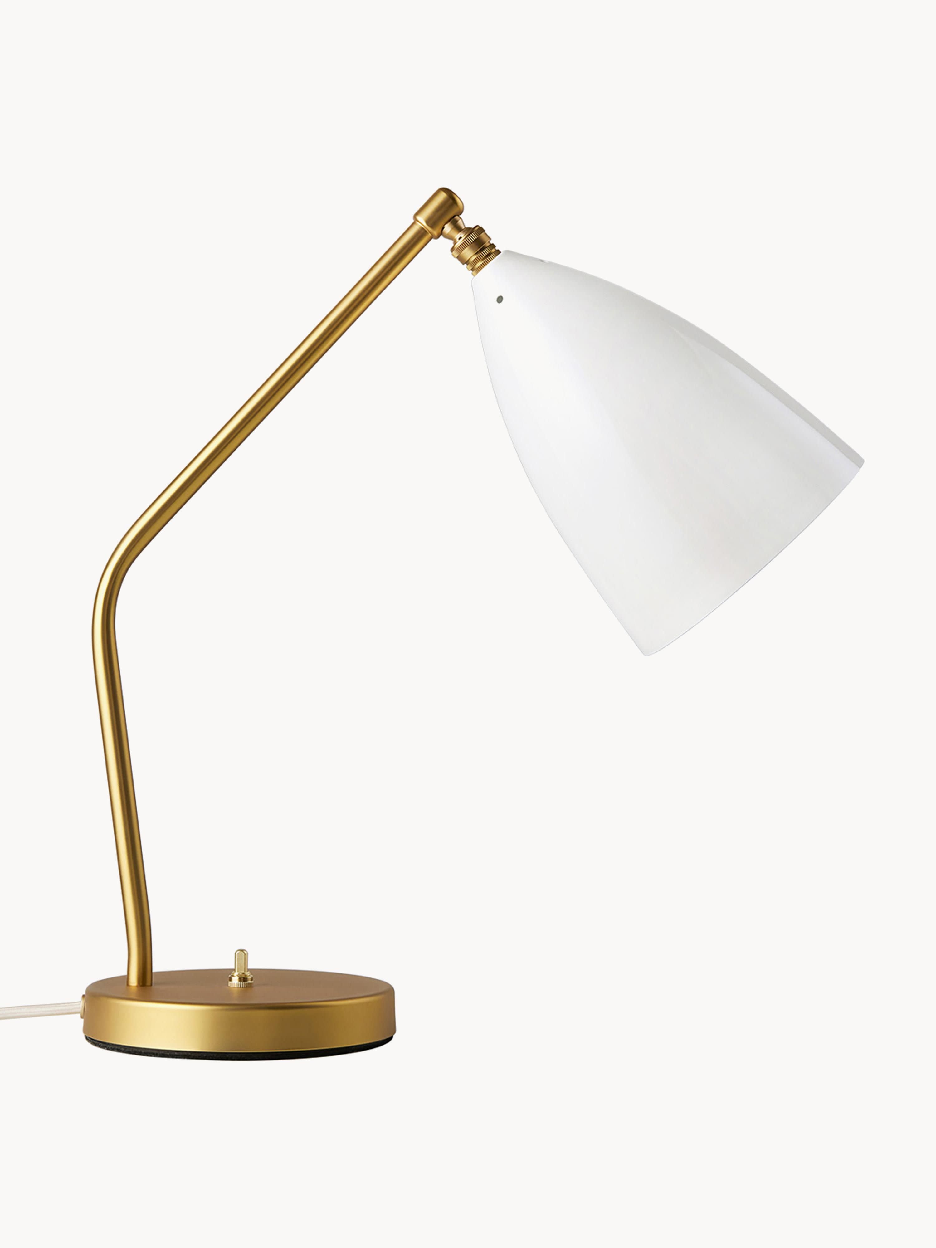 Lampe à poser Eeli - Blanc haute brillance, laiton