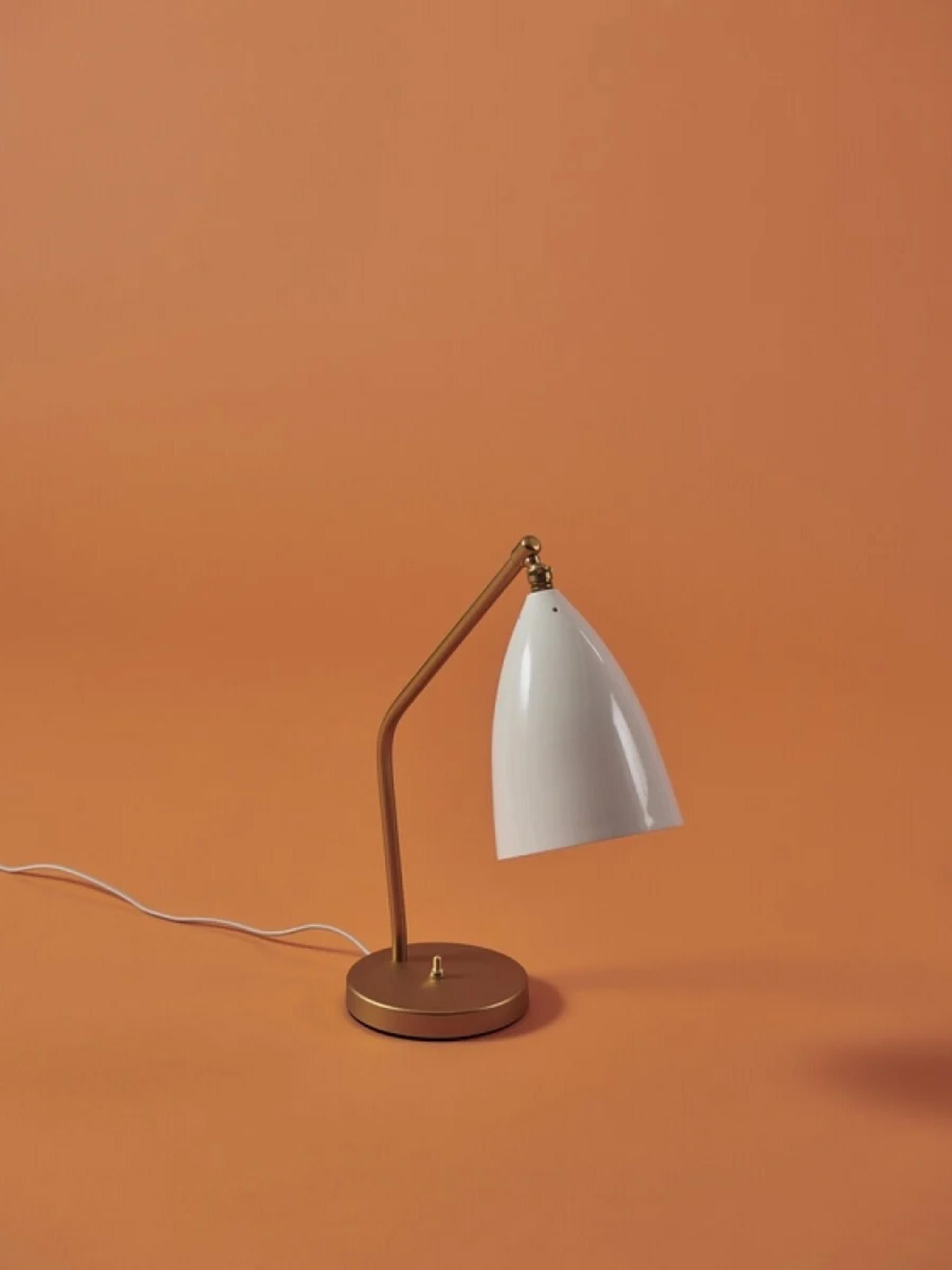 Lampe à poser Eeli - Blanc haute brillance, laiton